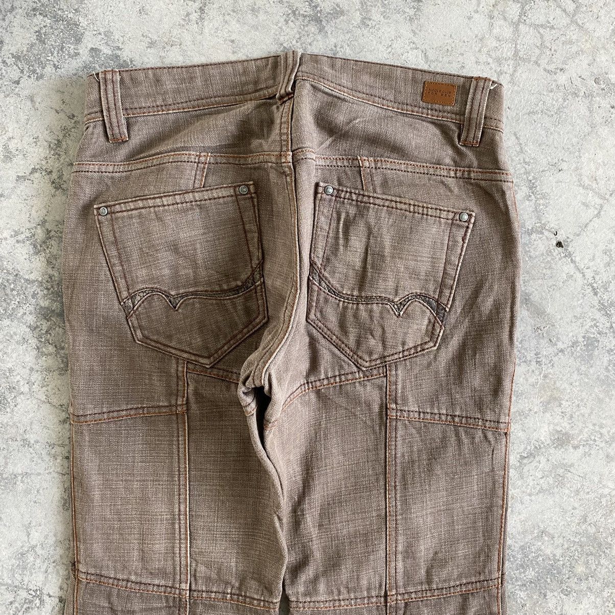 Japanese Brand Vintage Nicole Club Brown Articulated Panelled Flared Jeans Size US 30 / EU 46 - 16 Thumbnail