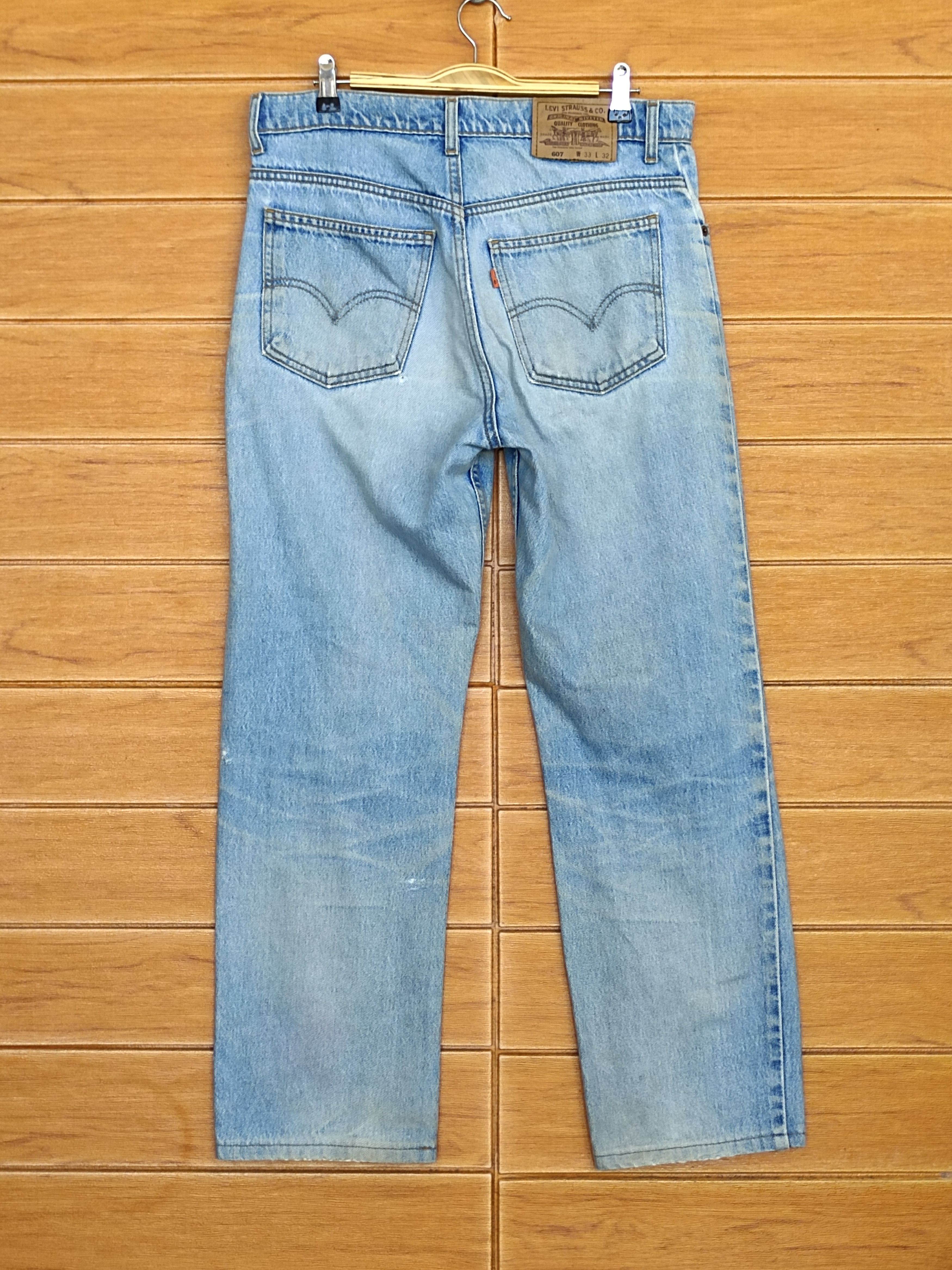 Levi's Vintage Levi's 607 Dirty Light Wash Denim Jeans Orange Tag Size US 33 - 9 Thumbnail