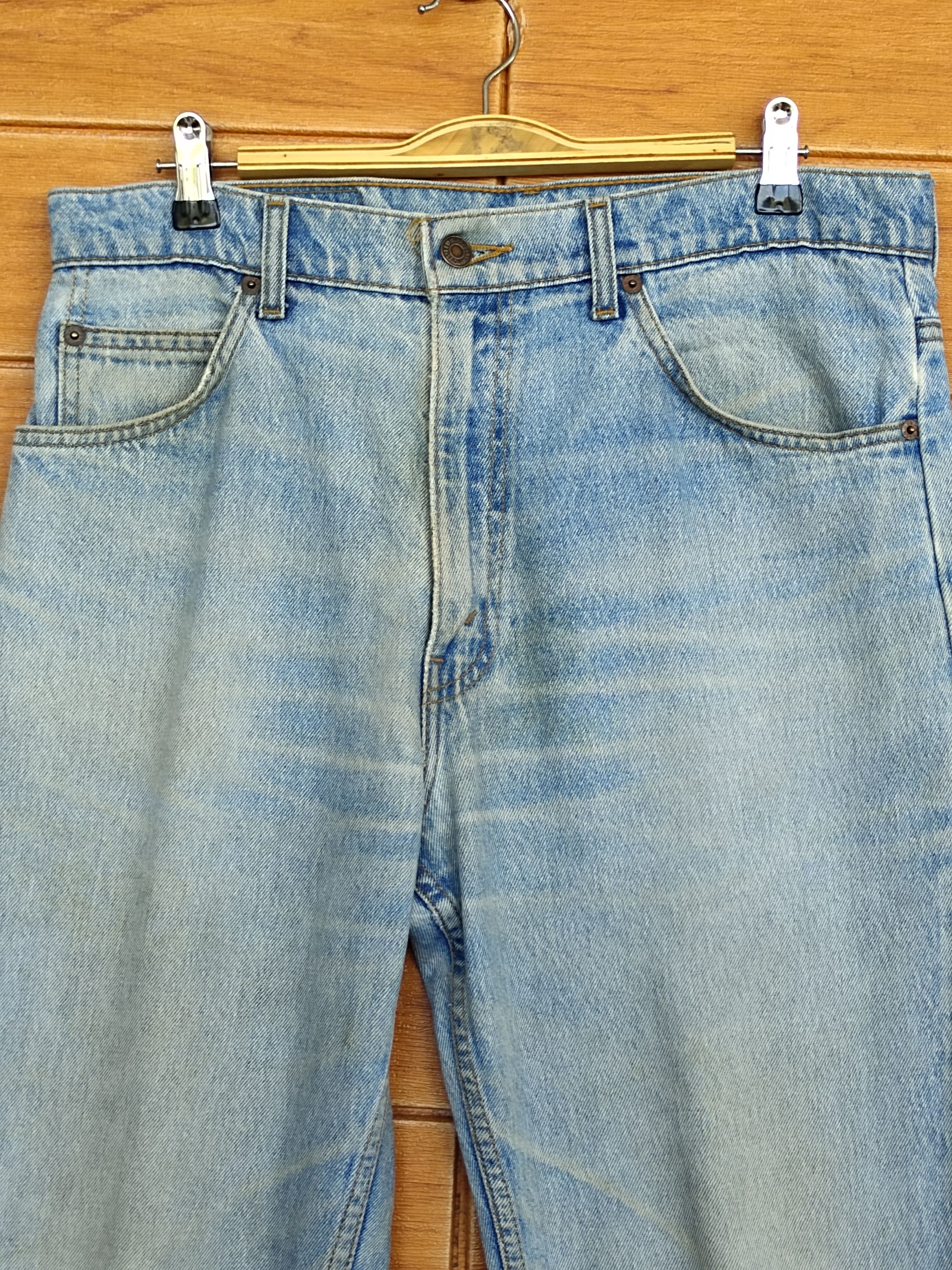 Levi's Vintage Levi's 607 Dirty Light Wash Denim Jeans Orange Tag Size US 33 - 2 Thumbnail