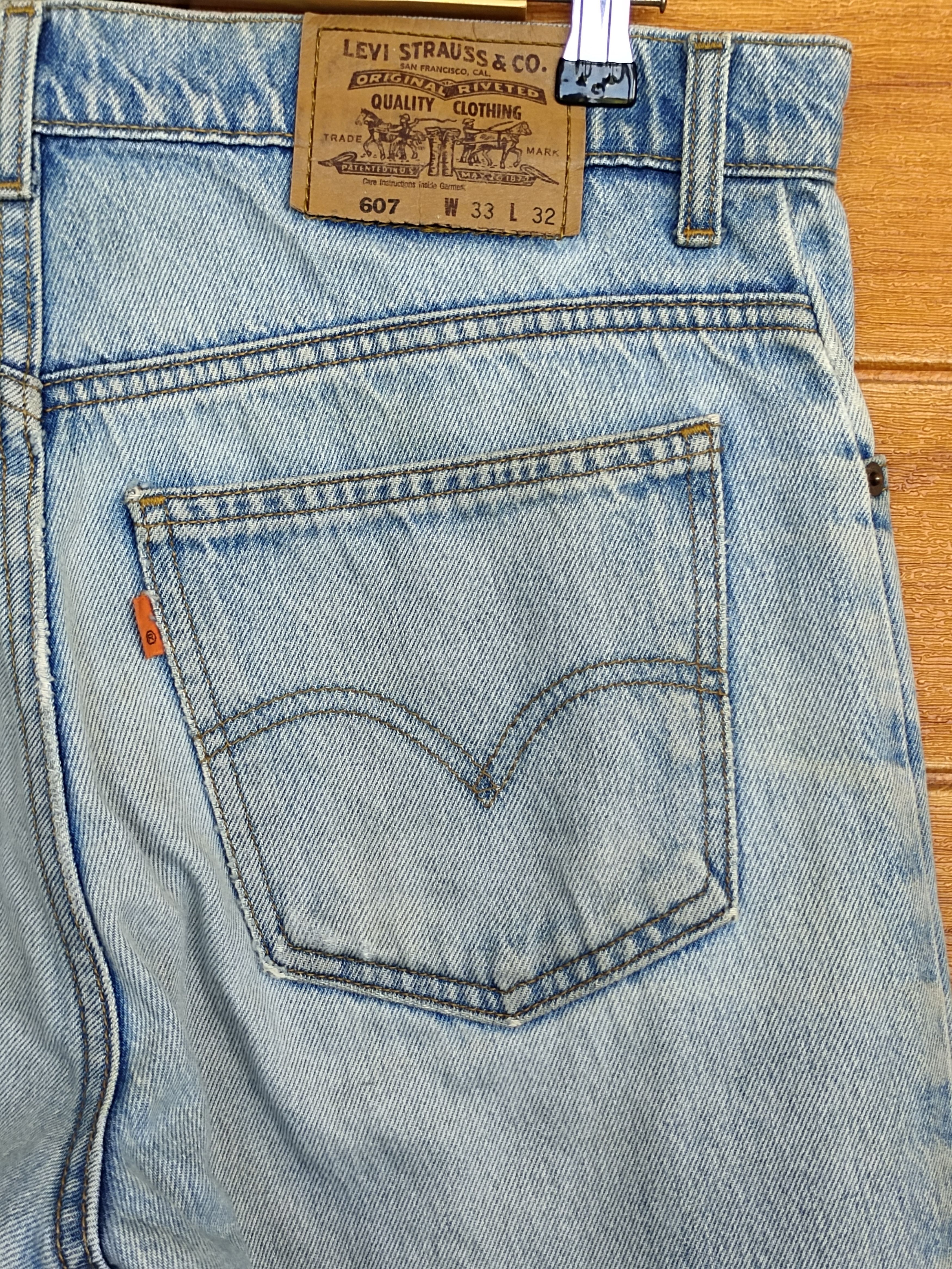 Levi's Vintage Levi's 607 Dirty Light Wash Denim Jeans Orange Tag Size US 33 - 11 Thumbnail
