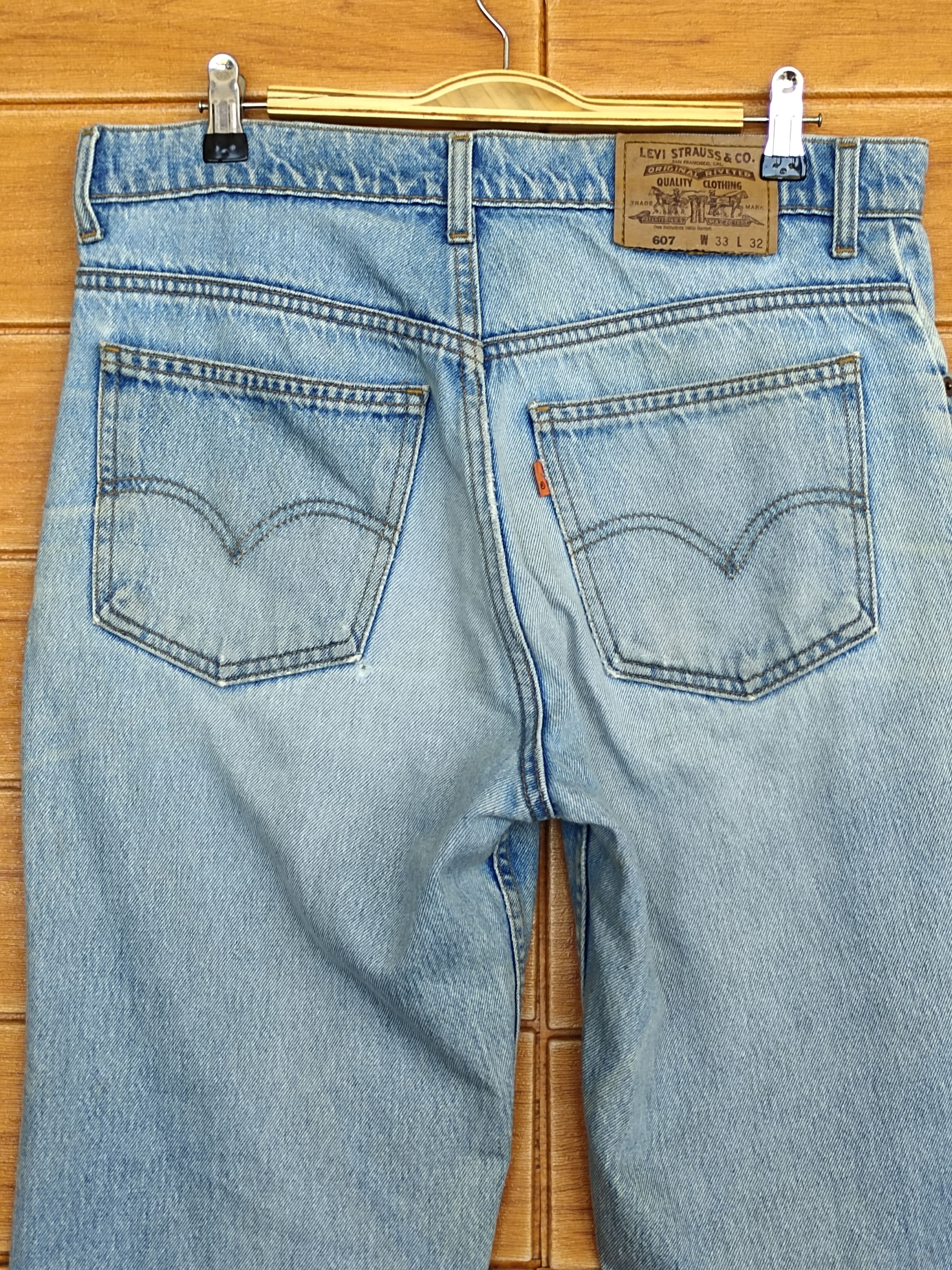Levi's Vintage Levi's 607 Dirty Light Wash Denim Jeans Orange Tag Size US 33 - 10 Thumbnail