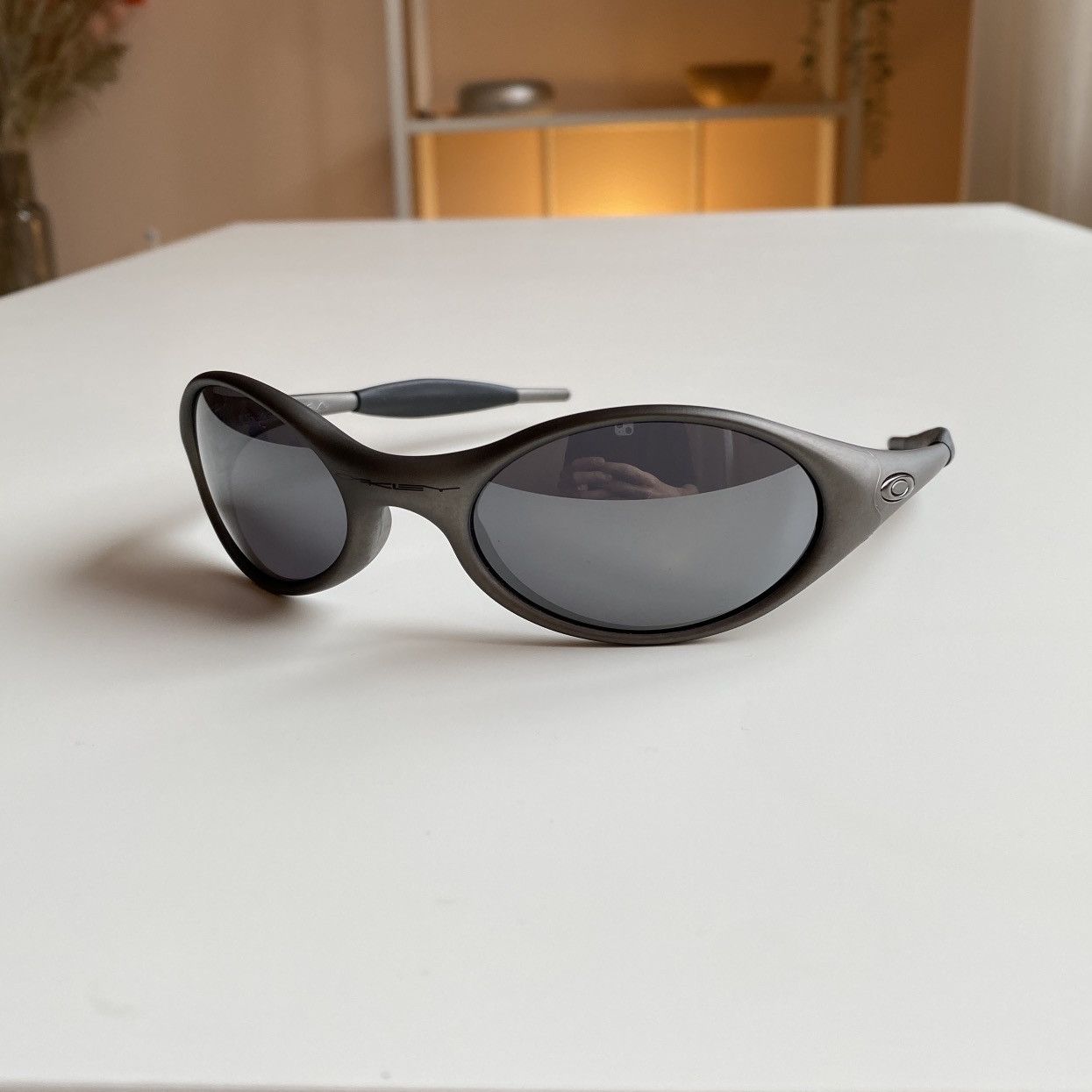 Vintage RARE Oakley Eye Jacket 1.0 Grey Vintage Sunglasses Grailed