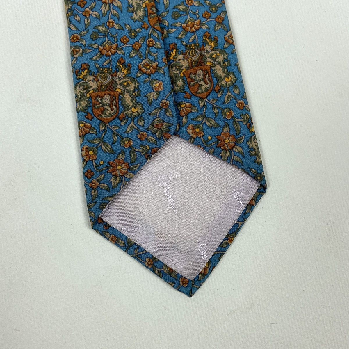 Vintage Vintage 90s rare Yves Saint Laurent Emblem Tie luxury flower Size ONE SIZE - 5 Thumbnail
