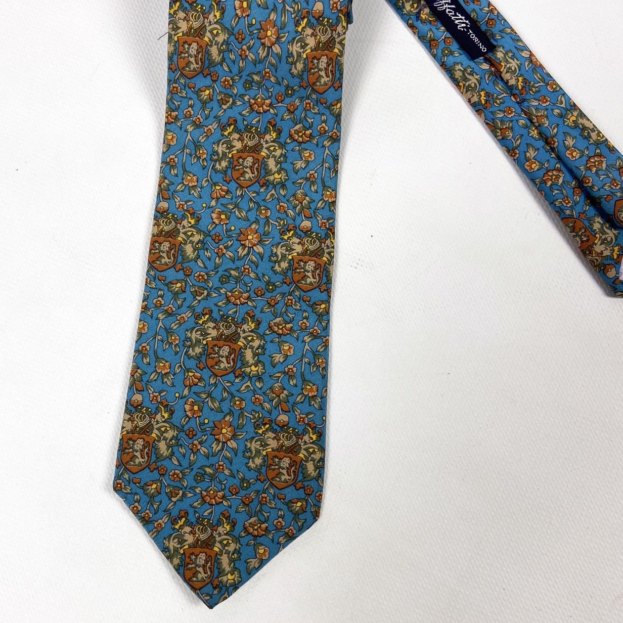 Vintage Vintage 90s rare Yves Saint Laurent Emblem Tie luxury flower Size ONE SIZE - 2 Thumbnail