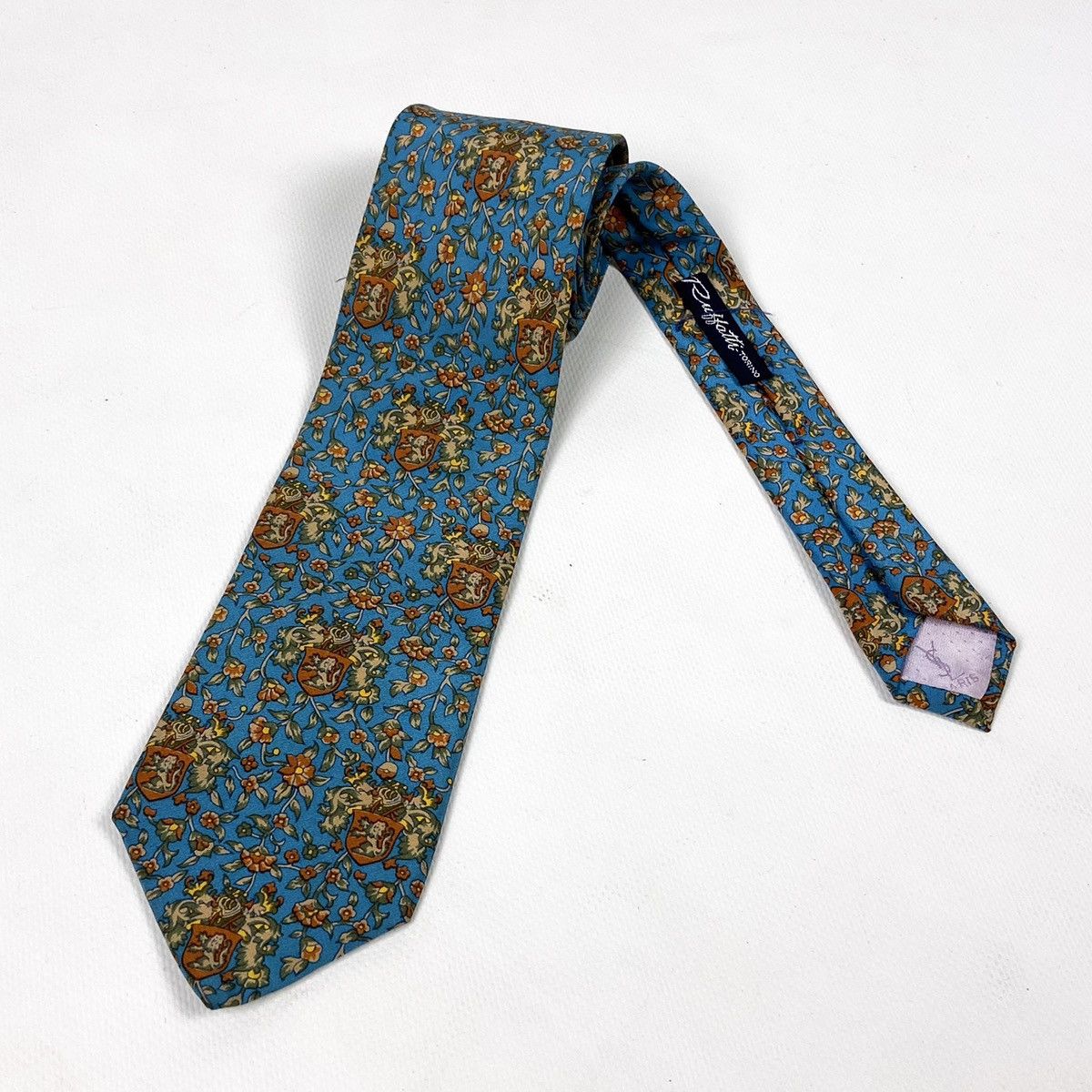 Vintage Vintage 90s rare Yves Saint Laurent Emblem Tie luxury flower Size ONE SIZE - 1 Thumbnail