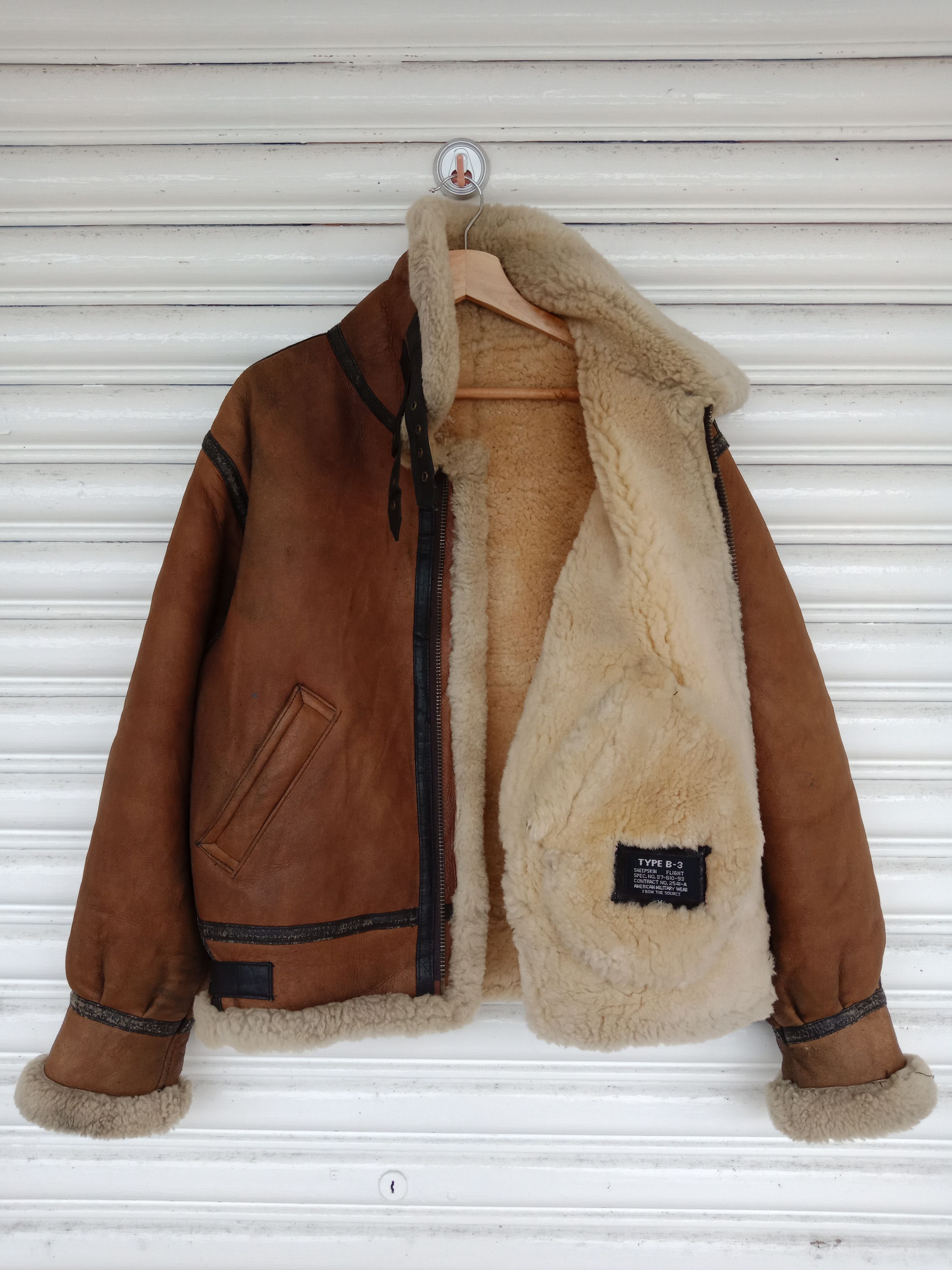 Leather B 3 American Military Wear Sheepskin Flight Size US L / EU 52-54 / 3 - 3 Thumbnail