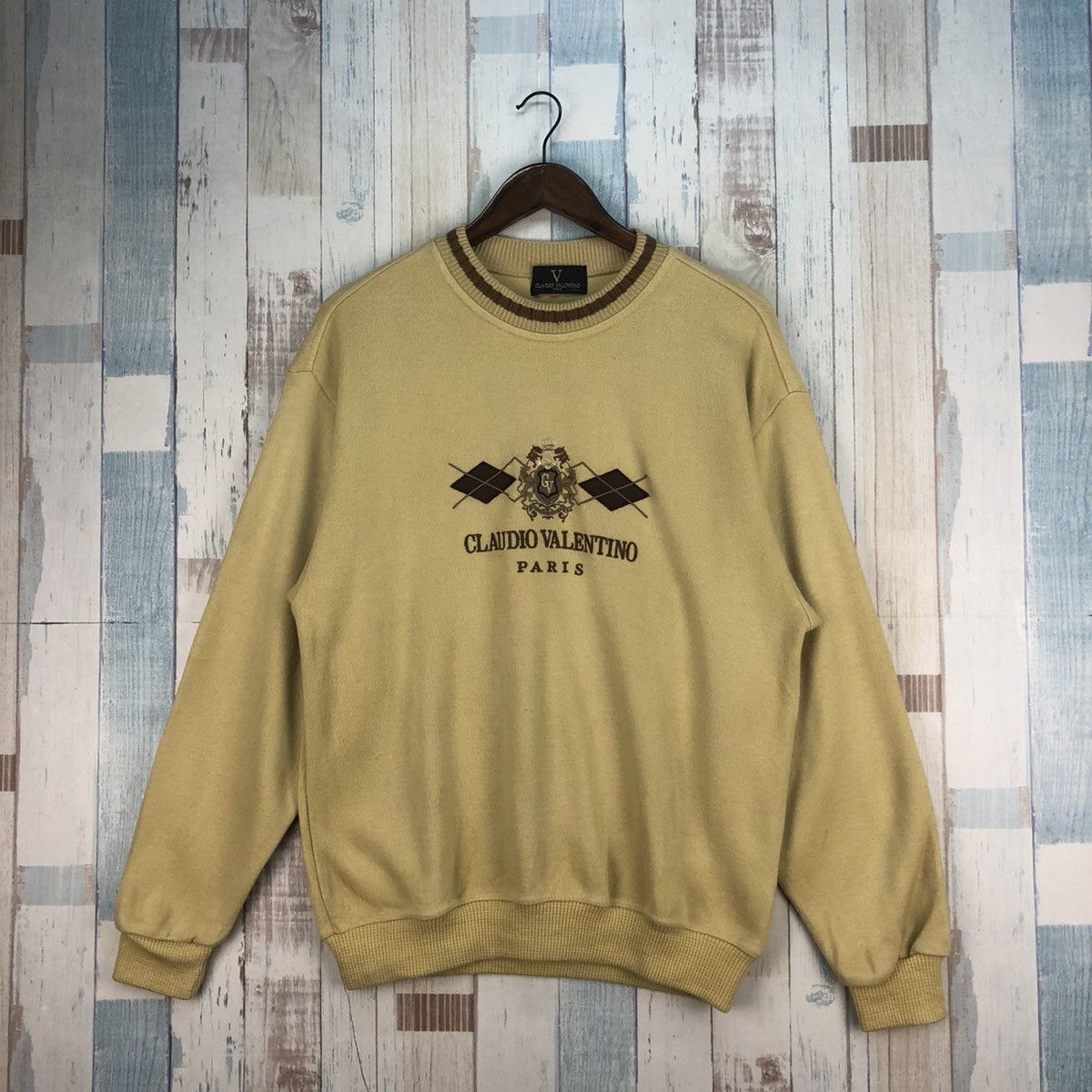 Valentino × Vintage Vintage Claudio Valentino Big Logo Sweatshirt Crewneck Size US L / EU 52-54 / 3 - 1 Thumbnail
