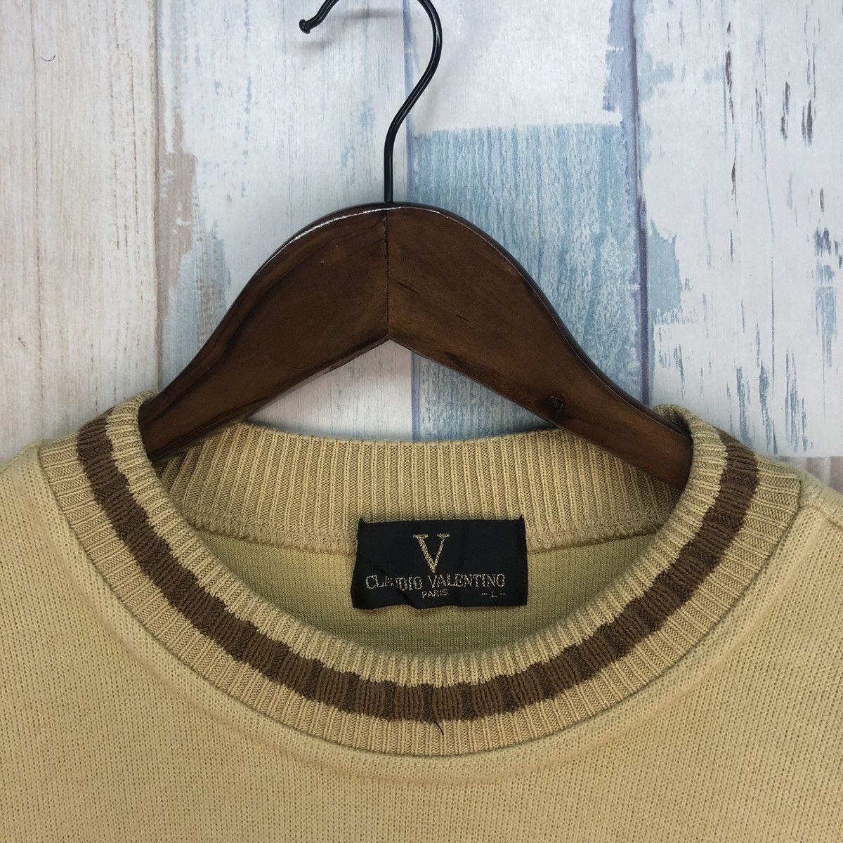 Valentino × Vintage Vintage Claudio Valentino Big Logo Sweatshirt Crewneck Size US L / EU 52-54 / 3 - 6 Thumbnail