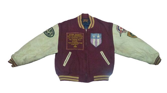 Vintage OLD LEATHER BLOUSE MILITARY VARSITY JACKET Size US L / EU 52-54 / 3 - 1 Thumbnail