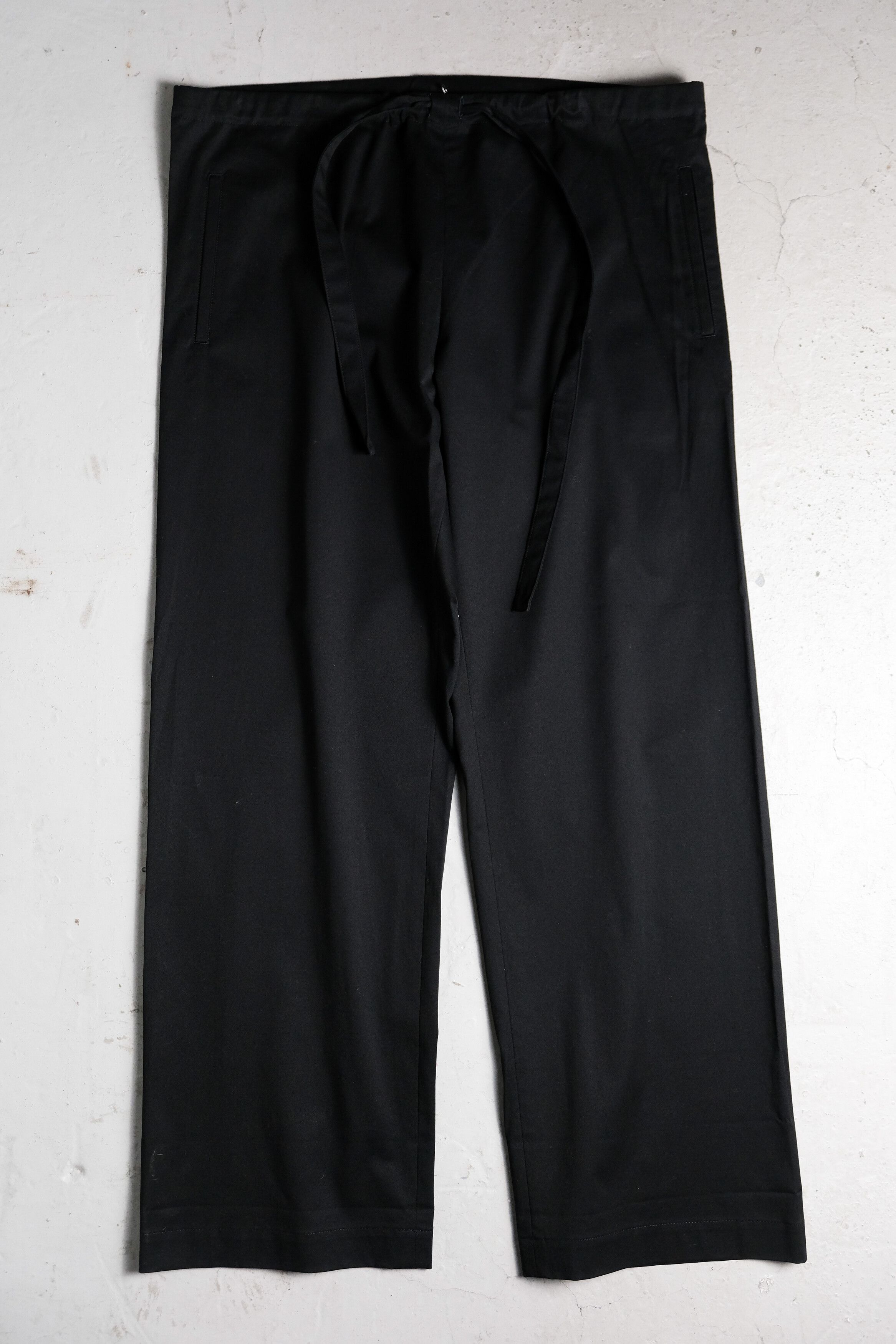 Pre-owned Yohji Yamamoto Femme 10s/s Drawstring Wide Pants In Black