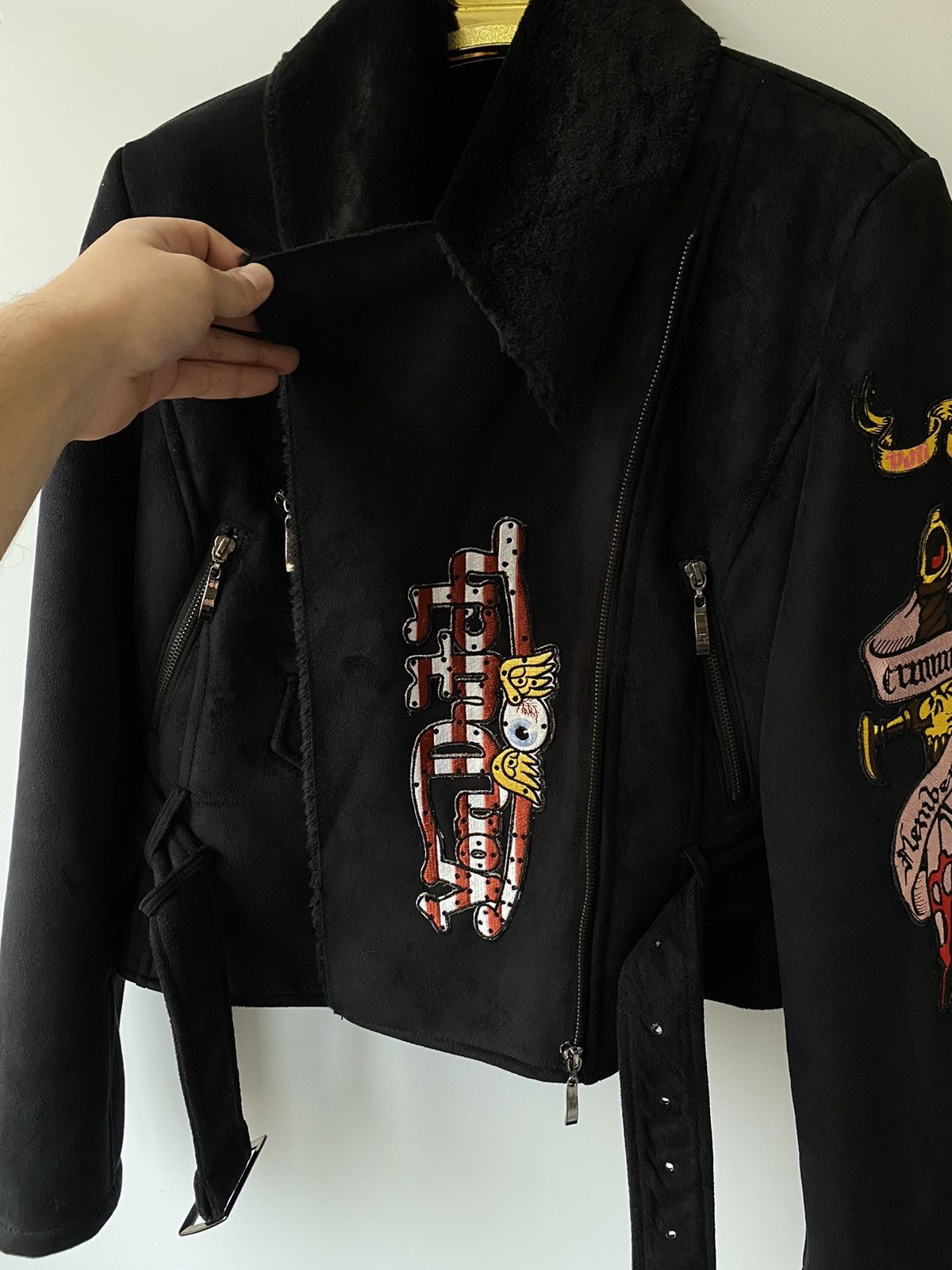 Von Dutch 🇺🇸 Vintage Y2K Von Dutch Motor Jacket Faux Fur Shearling Size M / US 6-8 / IT 42-44 - 12 Thumbnail