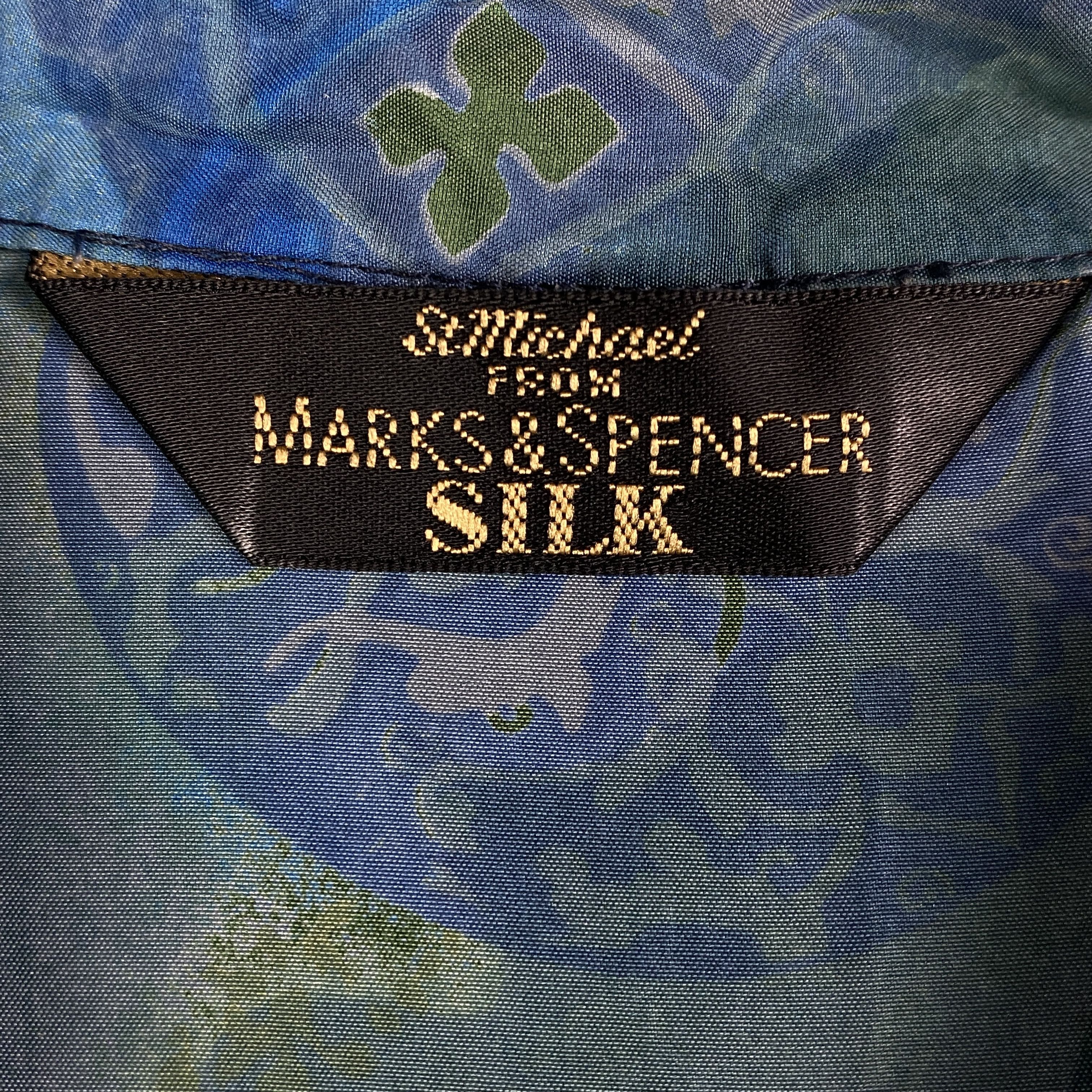 Marks & Spencer × Vintage Mens Vintage Hawaiian Shirt Silk Size L Size US L / EU 52-54 / 3 - 4 Thumbnail