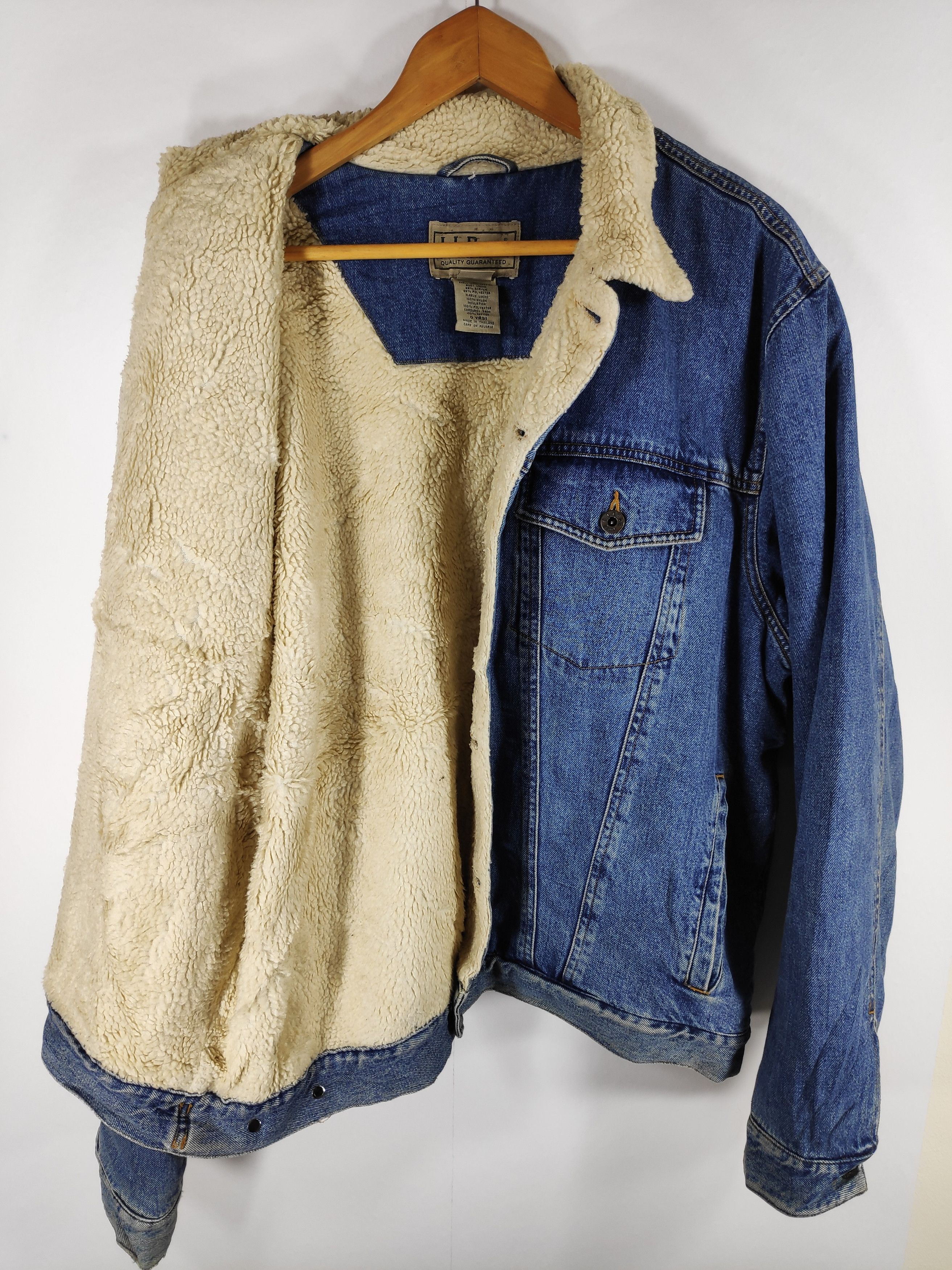 Vintage 90s L.L. Bean Sherpa Lining Denim Trucker Jacket