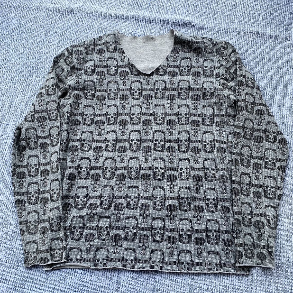 image of Lucien Pellat Finet Skull Full Printed in Grey, Men's (Size Large)