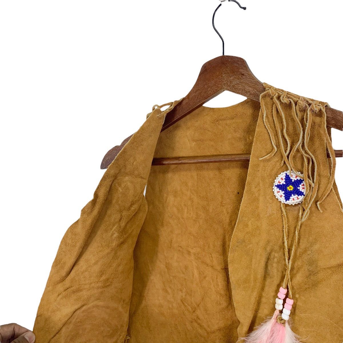 Leather × Native × Vintage VINTAGE NATIVE AMERICAN LEATHER VEST Size US S / EU 44-46 / 1 - 3 Thumbnail