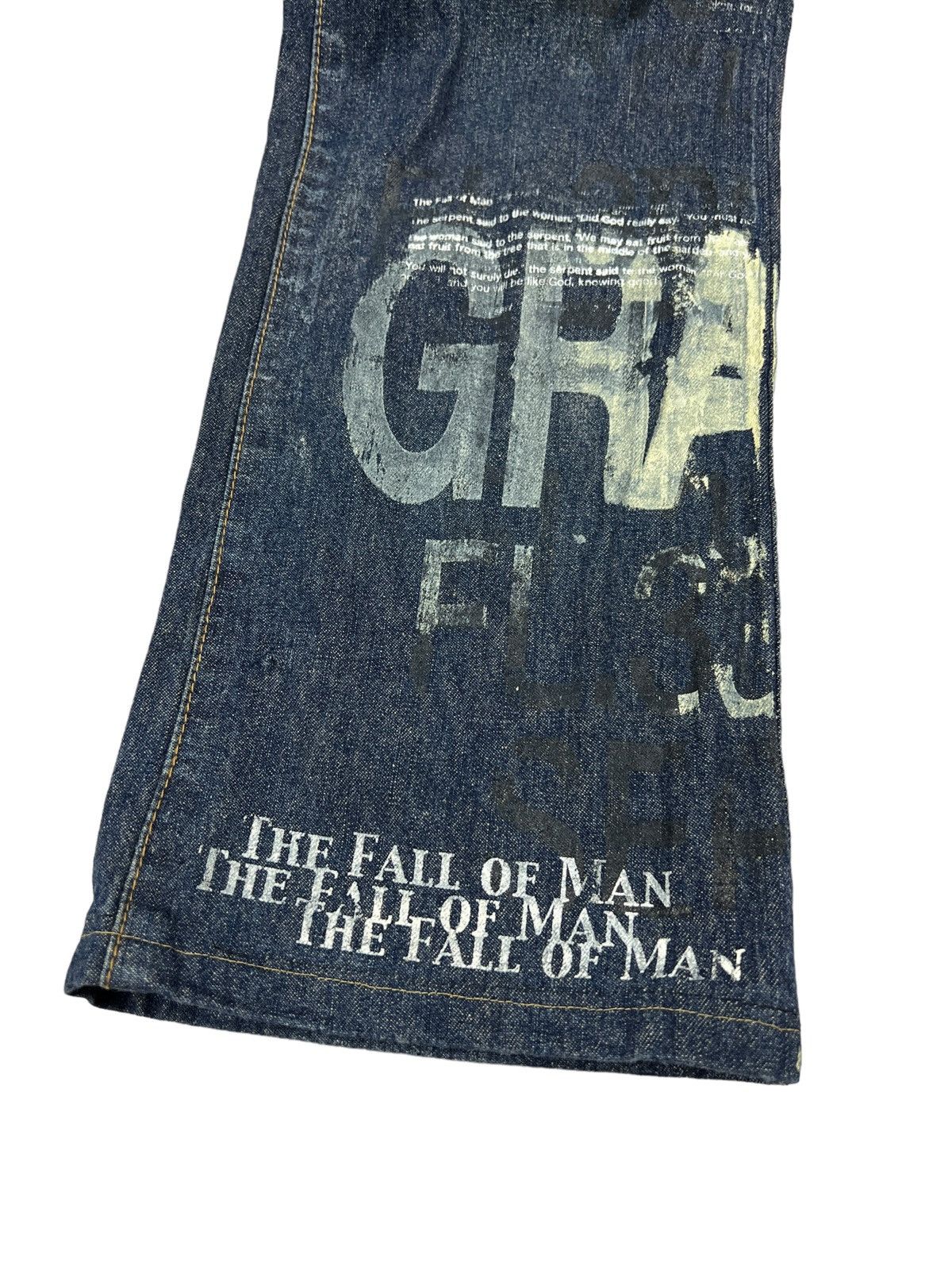 Japanese Brand HN+DIE 🇯🇵 ‘The Fall Of Man” Adam & Eve Poem Denim Size US 29 - 11 Thumbnail