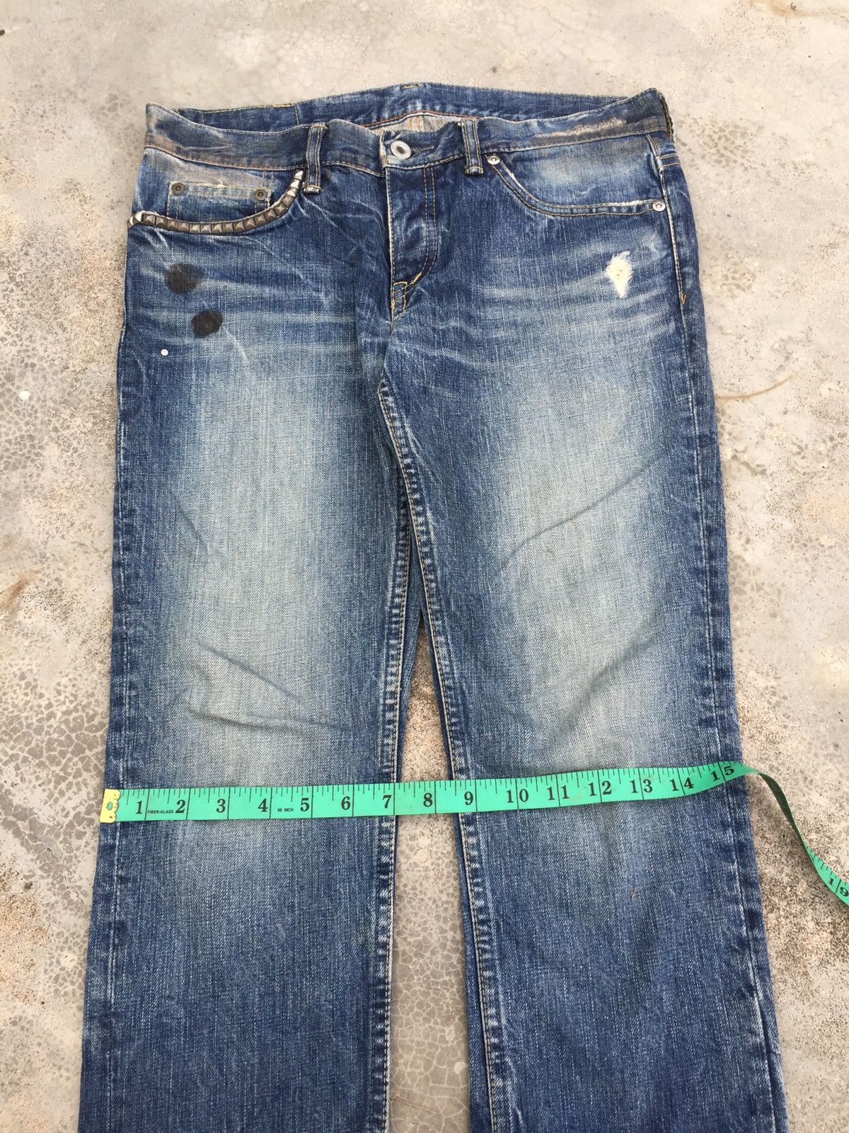 Hysteric Glamour HYSTERIC GLAMOUR FLARED STUDDED STONE WASHED Size US 32 / EU 48 - 2 Thumbnail