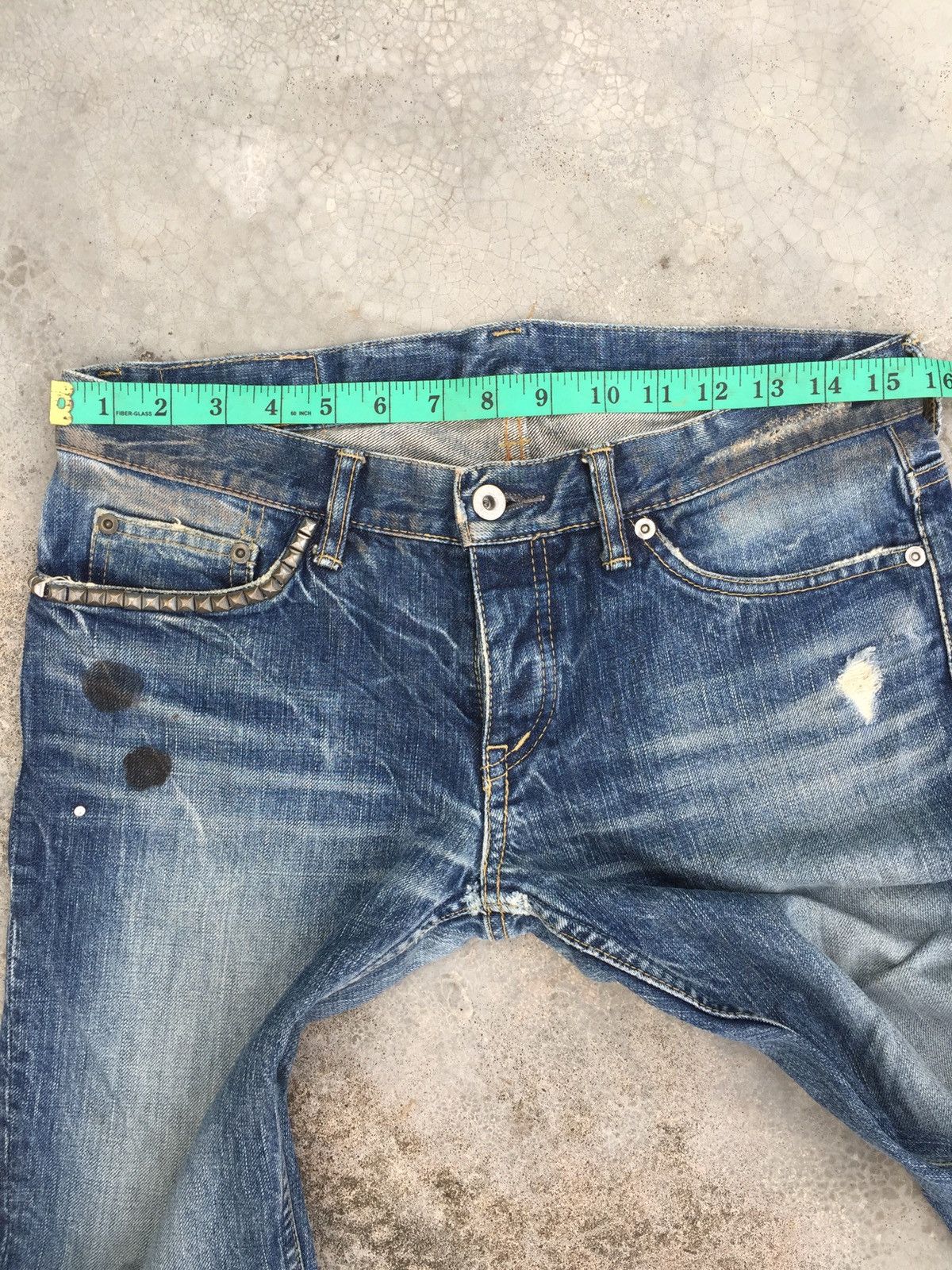 Hysteric Glamour HYSTERIC GLAMOUR FLARED STUDDED STONE WASHED Size US 32 / EU 48 - 3 Thumbnail