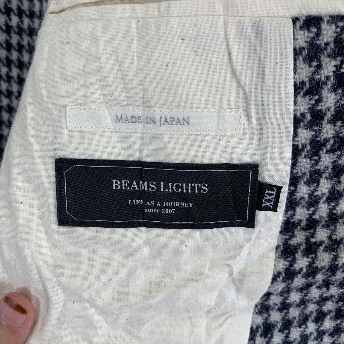 Beams Plus × Harris Tweed × Japanese Brand VINTAGE BEAMS LIGHTS X HARRIS TWEED HAND WOVEN COAT JACKET Size US XXL / EU 58 / 5 - 6 Thumbnail
