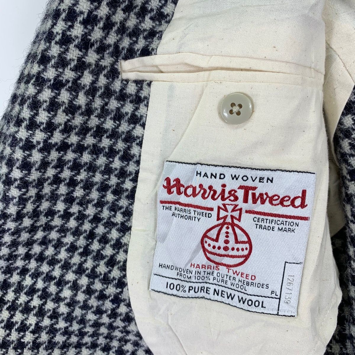 Beams Plus × Harris Tweed × Japanese Brand VINTAGE BEAMS LIGHTS X HARRIS TWEED HAND WOVEN COAT JACKET Size US XXL / EU 58 / 5 - 5 Thumbnail