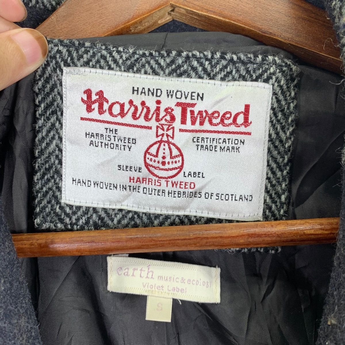 Harris Tweed VINTAGE HARRIS TWEED X EARTH WOOL LONG COAT Size US S / EU 44-46 / 1 - 5 Thumbnail