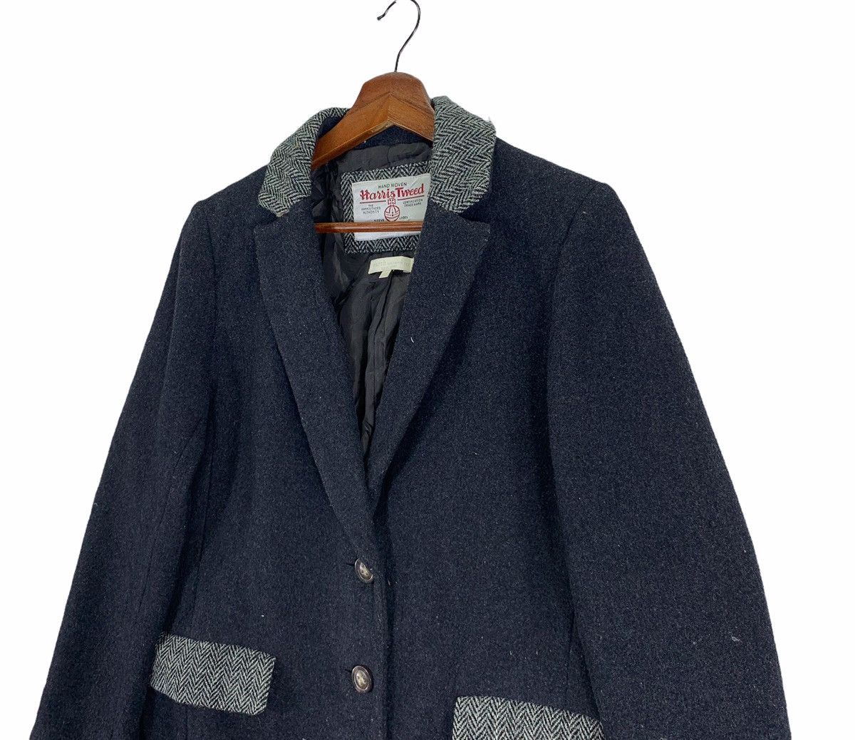 Harris Tweed VINTAGE HARRIS TWEED X EARTH WOOL LONG COAT Size US S / EU 44-46 / 1 - 4 Thumbnail
