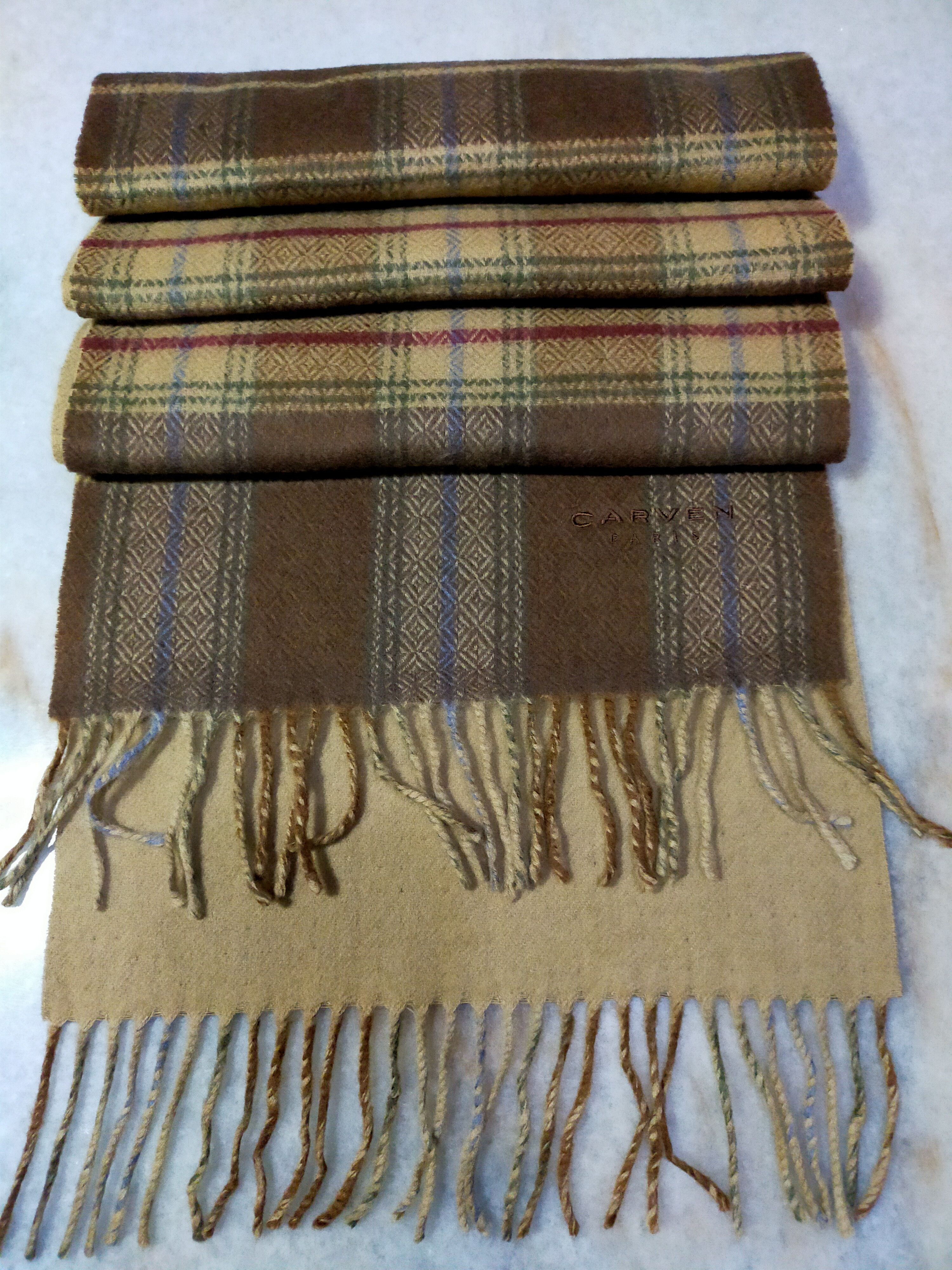 Carven × Vintage CARVEN PARIS REVERSABLE CASHMERE SCARF MUFFLER Size ONE SIZE - 3 Thumbnail