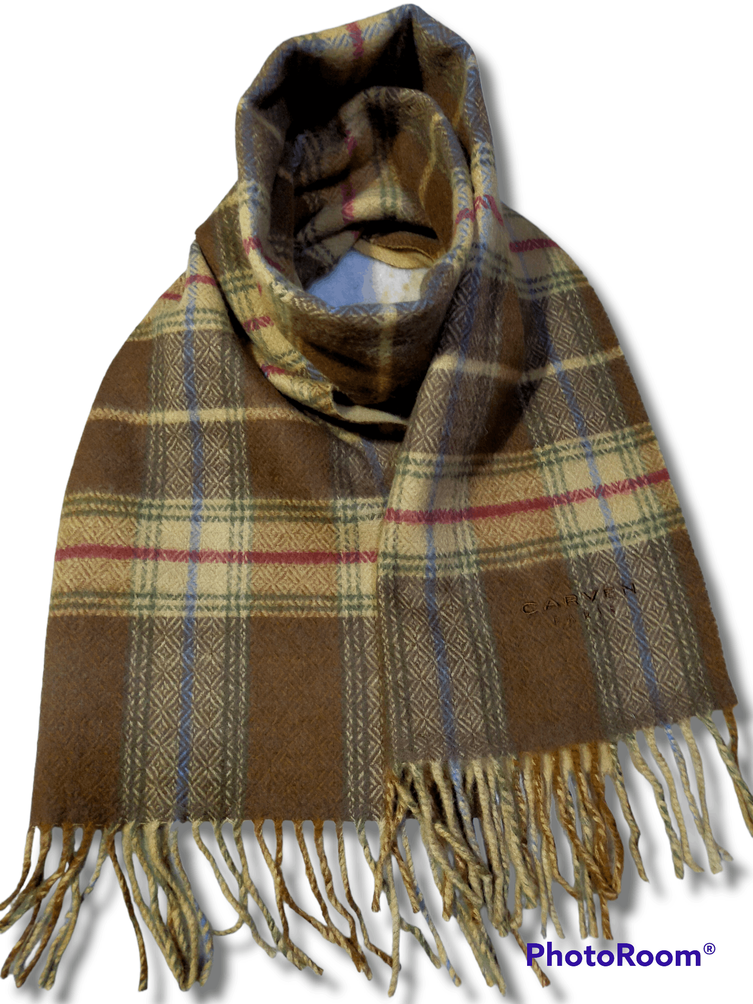 Carven × Vintage CARVEN PARIS REVERSABLE CASHMERE SCARF MUFFLER Size ONE SIZE - 1 Thumbnail