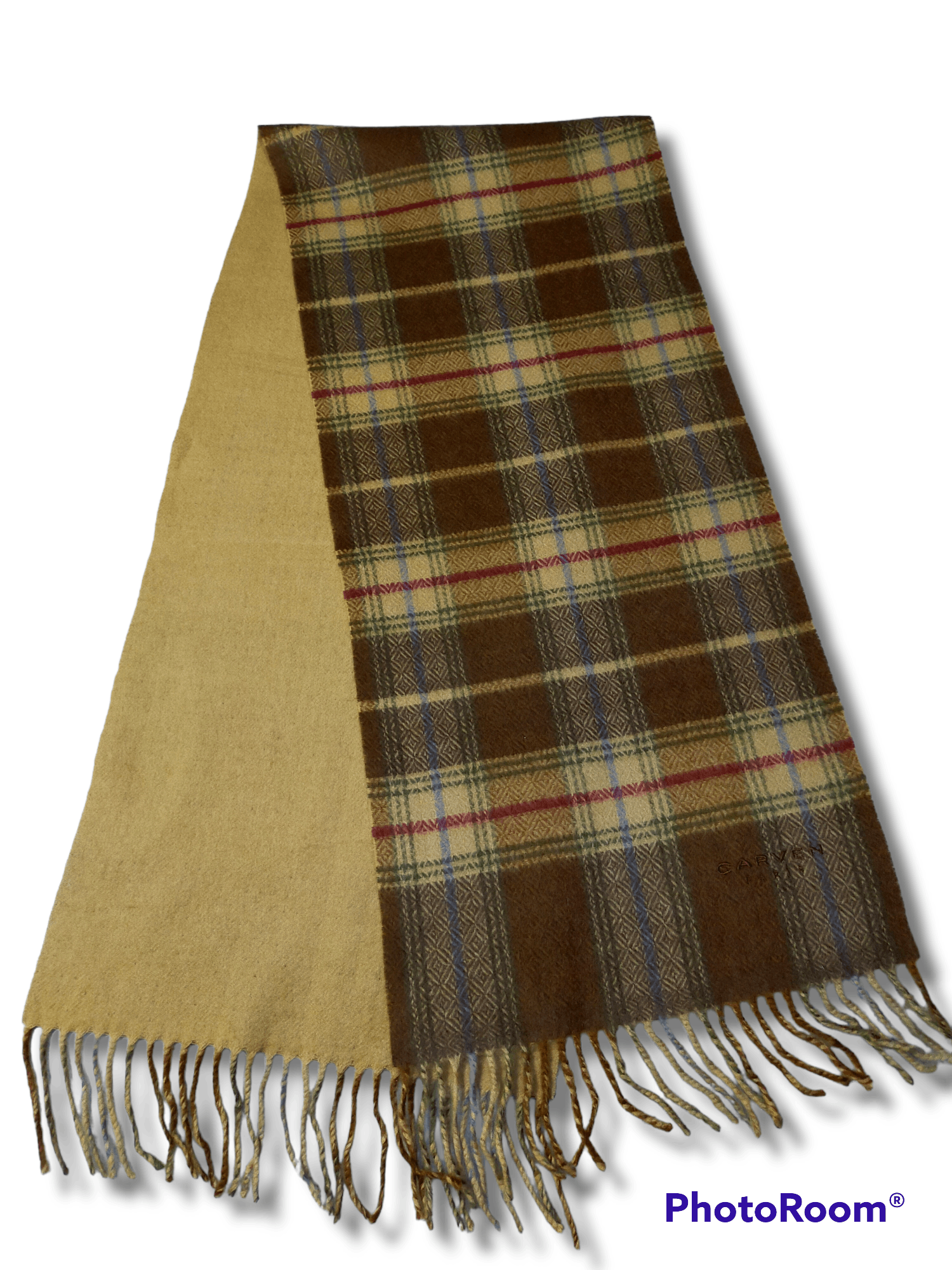 Carven × Vintage CARVEN PARIS REVERSABLE CASHMERE SCARF MUFFLER Size ONE SIZE - 2 Thumbnail