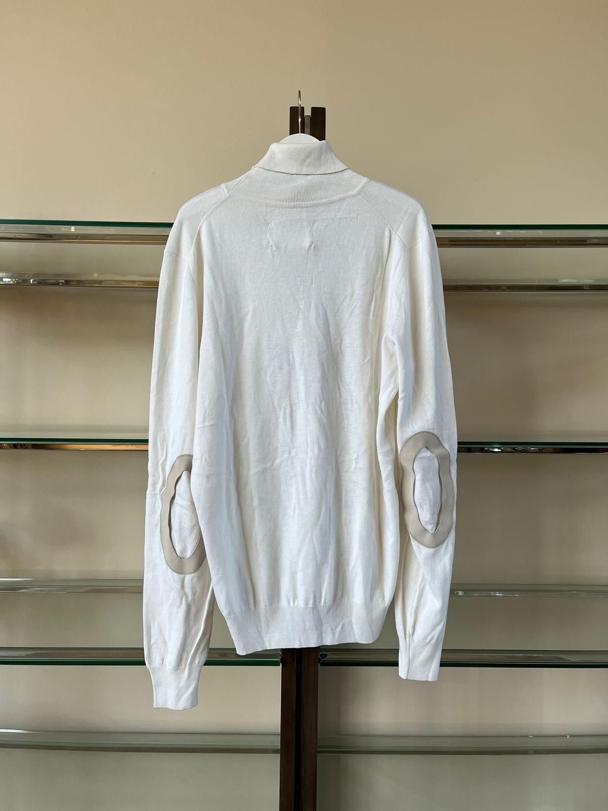 Maison Margiela Wool Elbow Patch Turtleneck in White Size US L / EU 52-54 / 3 - 12 Thumbnail