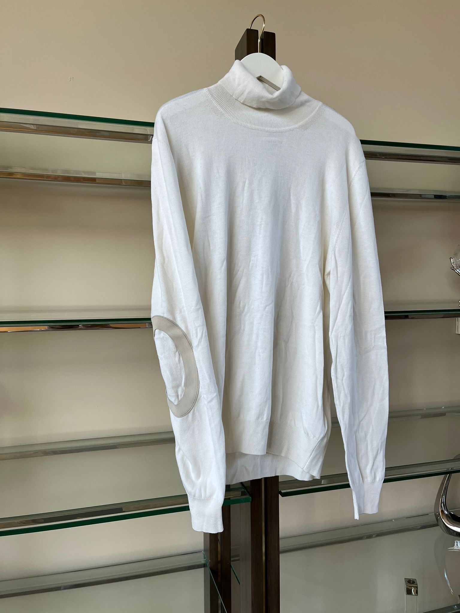 Maison Margiela Wool Elbow Patch Turtleneck in White Size US L / EU 52-54 / 3 - 2 Thumbnail