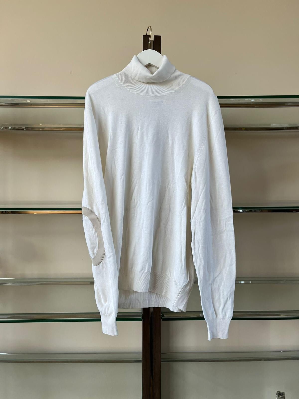 Maison Margiela Wool Elbow Patch Turtleneck in White Size US L / EU 52-54 / 3 - 8 Thumbnail