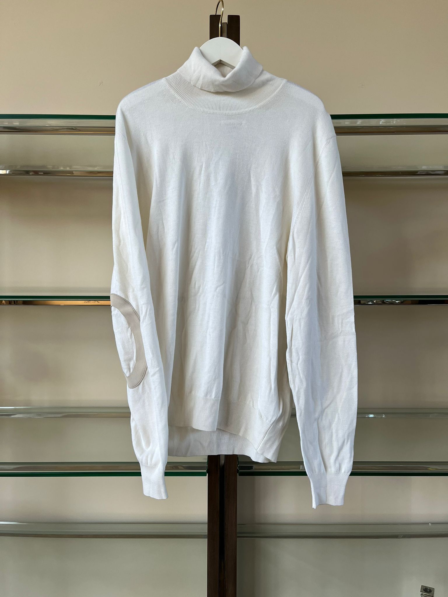 Maison Margiela Wool Elbow Patch Turtleneck in White Size US L / EU 52-54 / 3 - 3 Thumbnail
