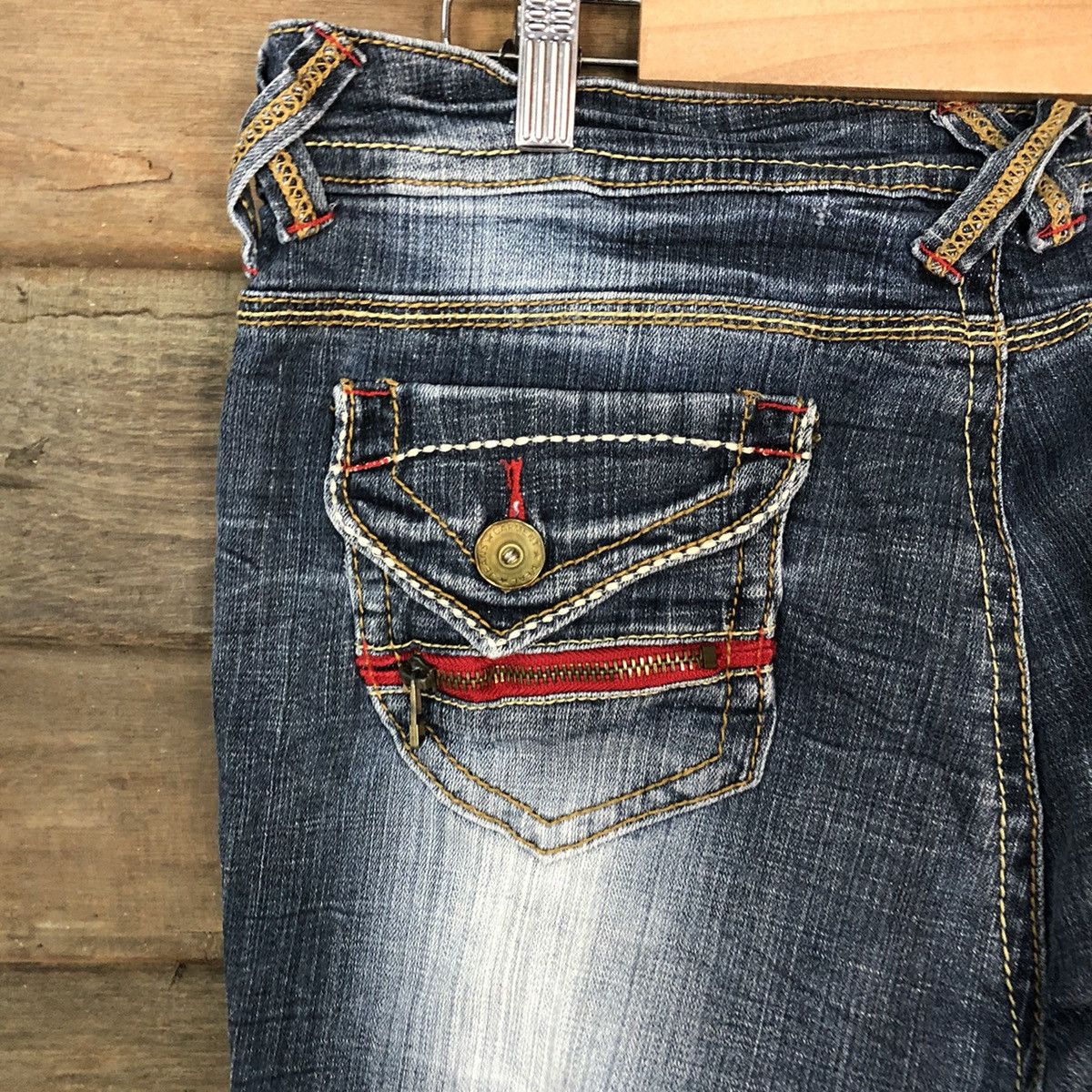Japanese Brand Mer Lassete Blue Distressed Denim Pants #5091 Size 33" - 4 Thumbnail