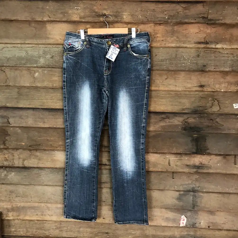 Japanese Brand Mer Lassete Blue Distressed Denim Pants #5091 Size 33" - 15 Thumbnail