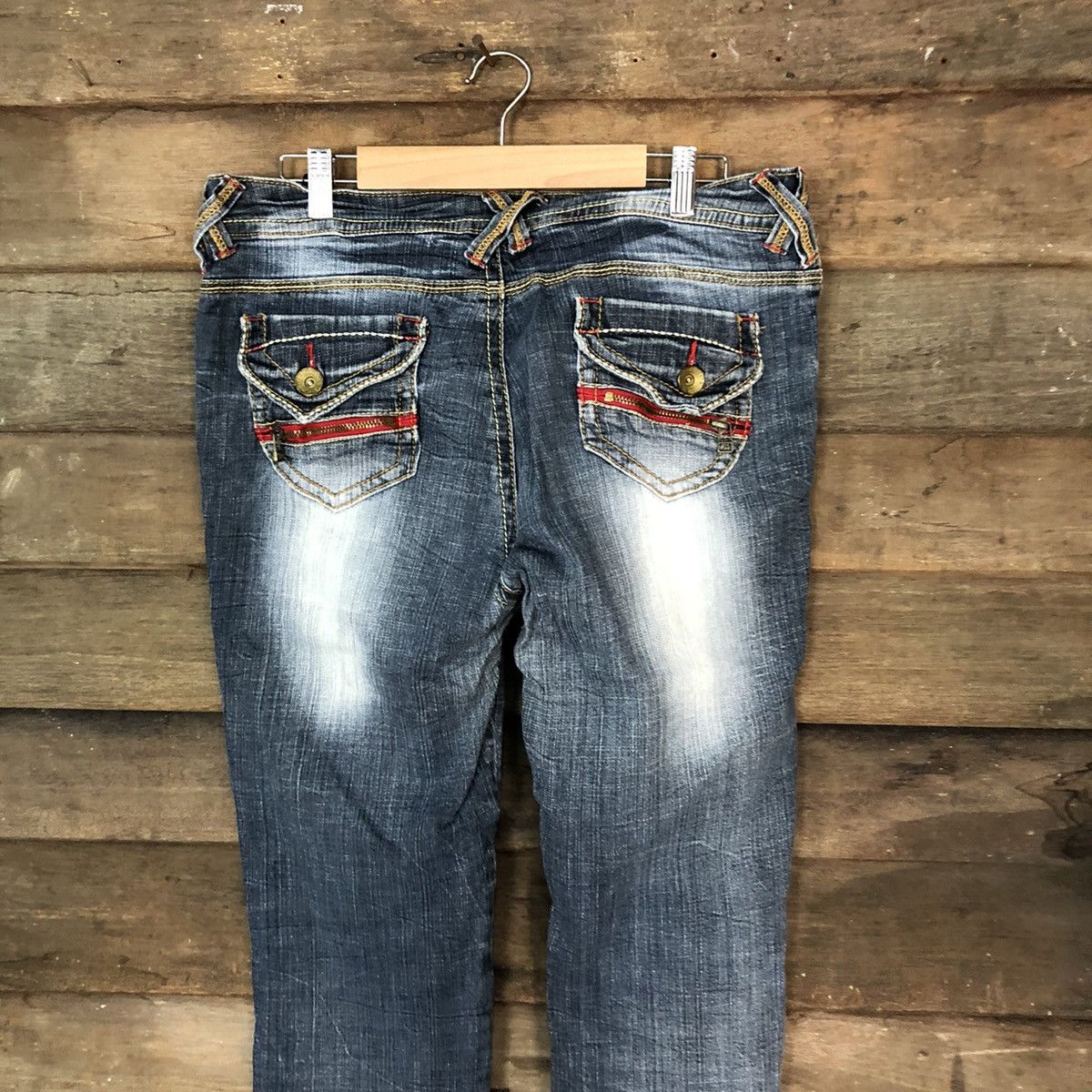 Japanese Brand Mer Lassete Blue Distressed Denim Pants #5091 Size 33" - 2 Thumbnail