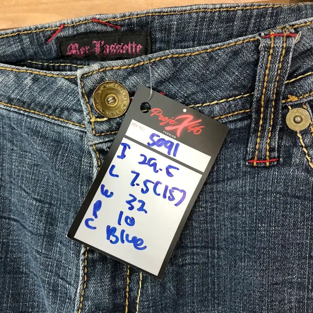 Japanese Brand Mer Lassete Blue Distressed Denim Pants #5091 Size 33" - 8 Thumbnail