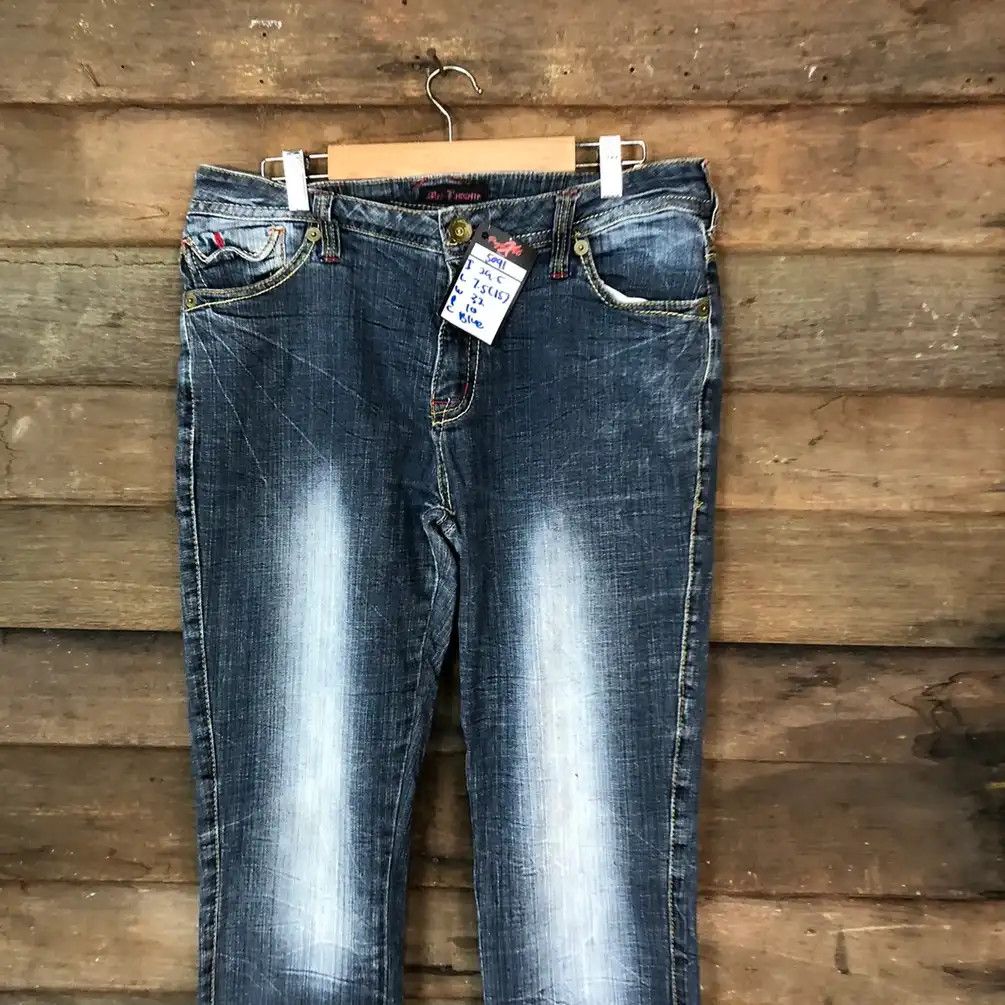 Japanese Brand Mer Lassete Blue Distressed Denim Pants #5091 Size 33" - 14 Thumbnail