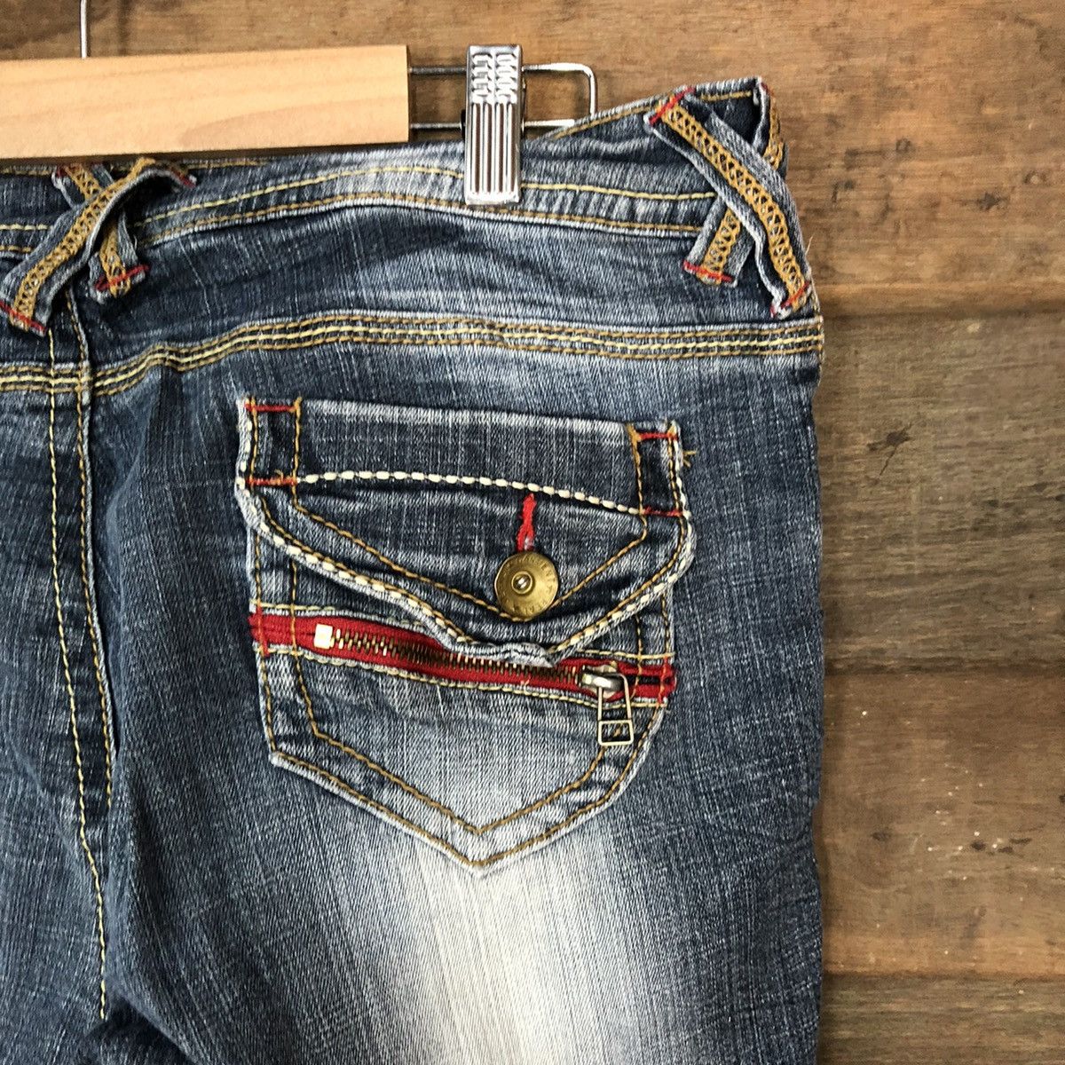 Japanese Brand Mer Lassete Blue Distressed Denim Pants #5091 Size 33" - 5 Thumbnail