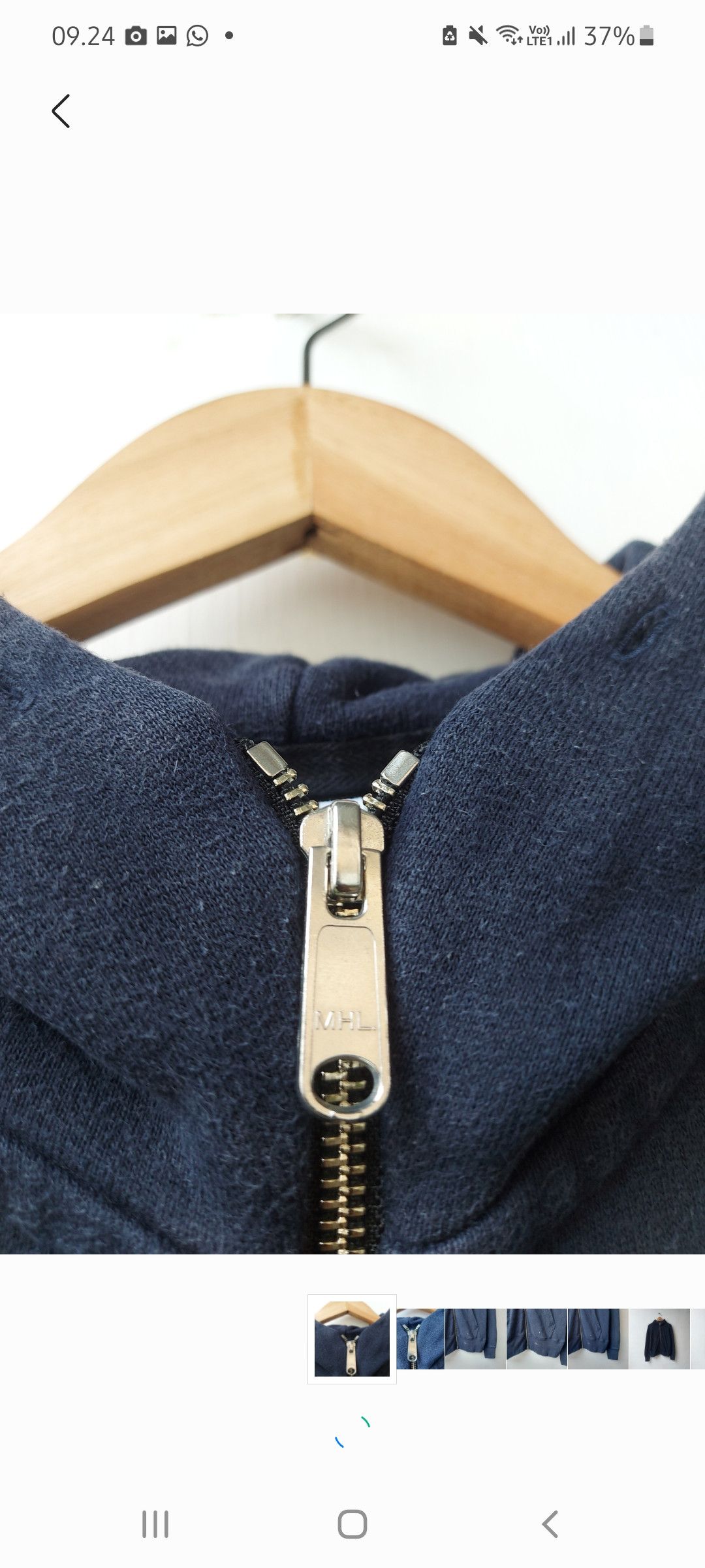 Margaret Howell MHL Margaret Howell Plain Navy Zip Hoodie Size US M / EU 48-50 / 2 - 4 Thumbnail