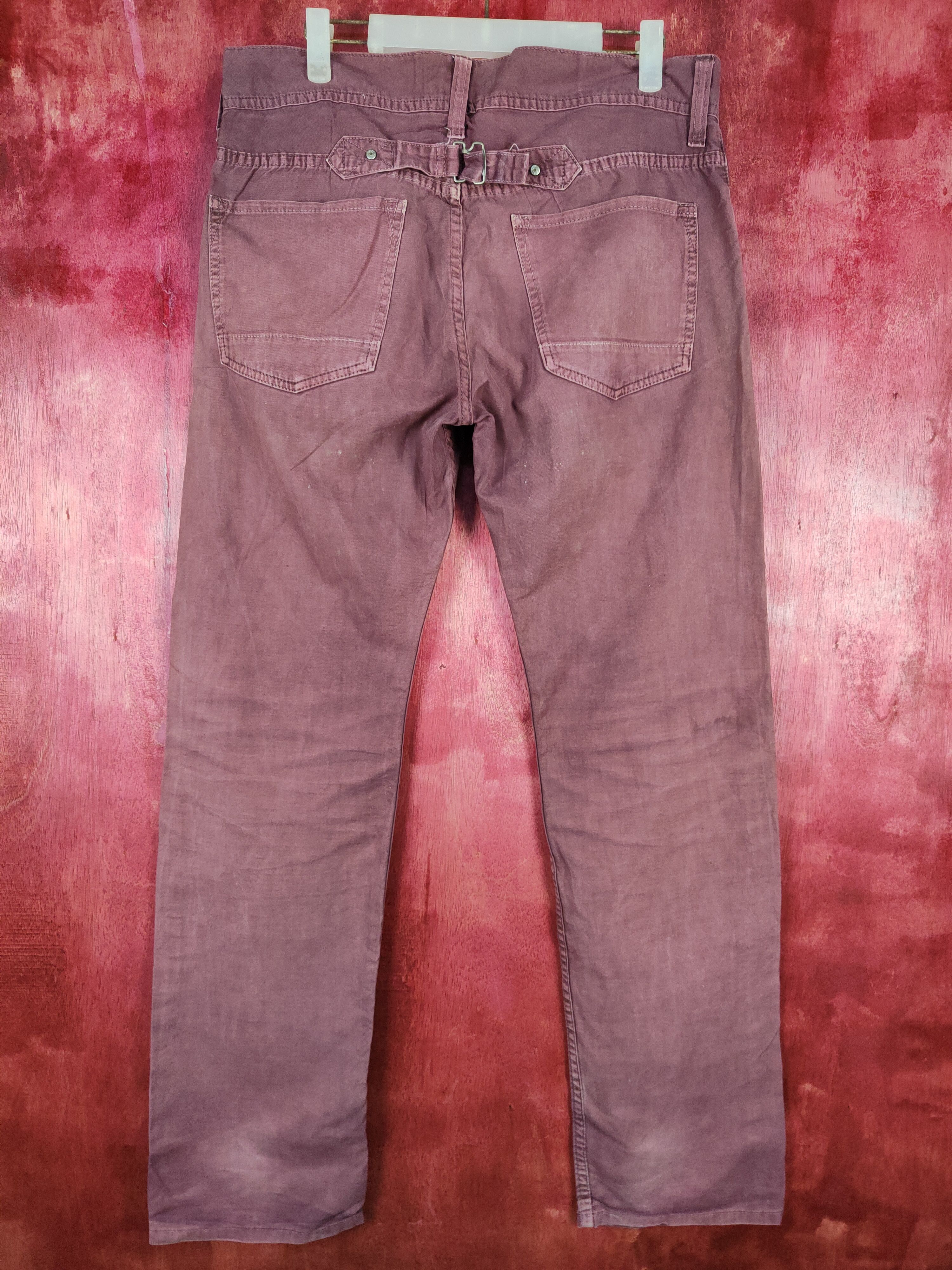 Japanese Brand × Vintage Back Number Purple buckle back pants #4688 Size US 34 / EU 50 - 7 Thumbnail