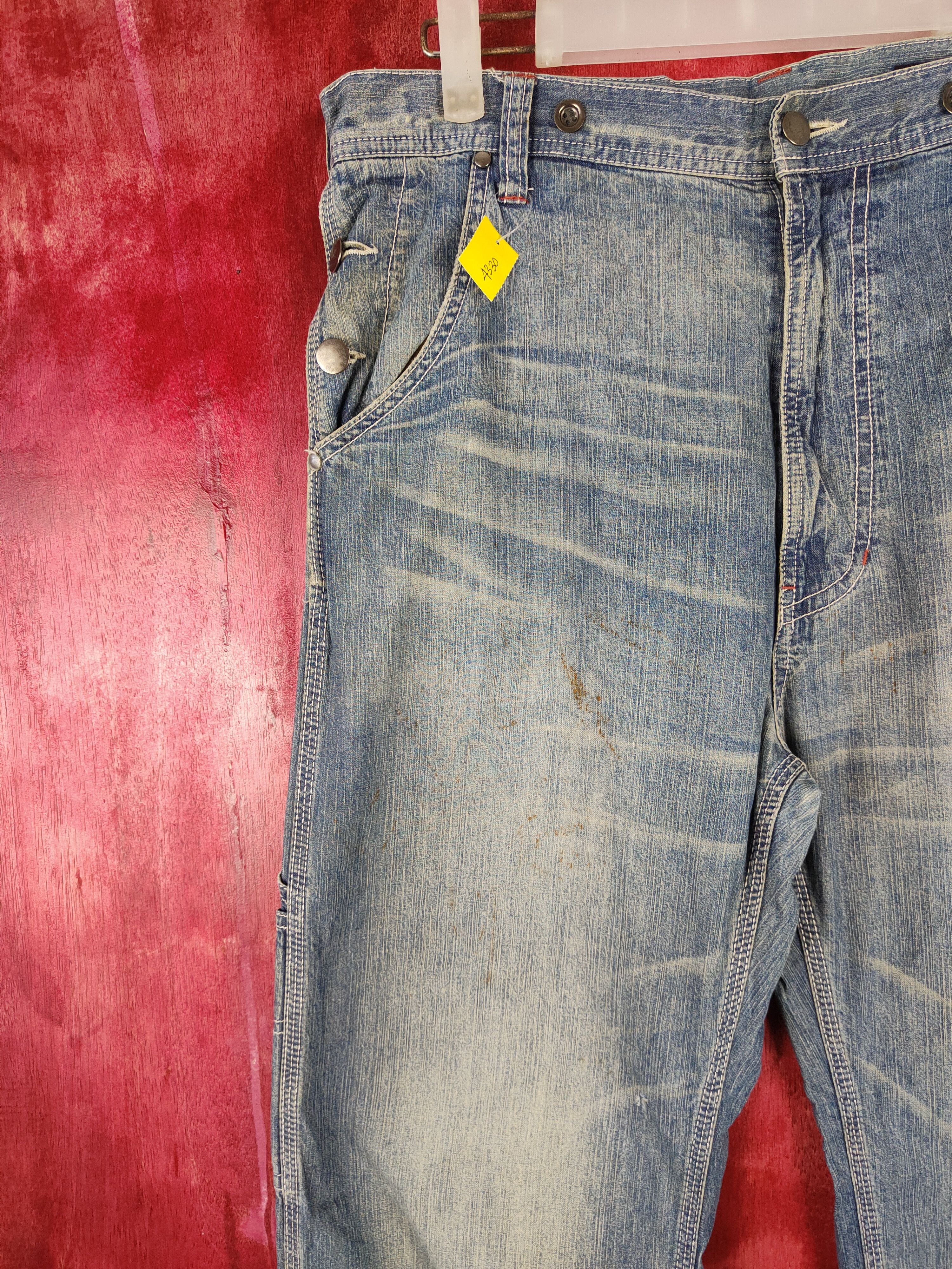 Japanese Brand Rageblue blue multi pocket buckle back faded pants#S355 Size US 34 / EU 50 - 5 Thumbnail