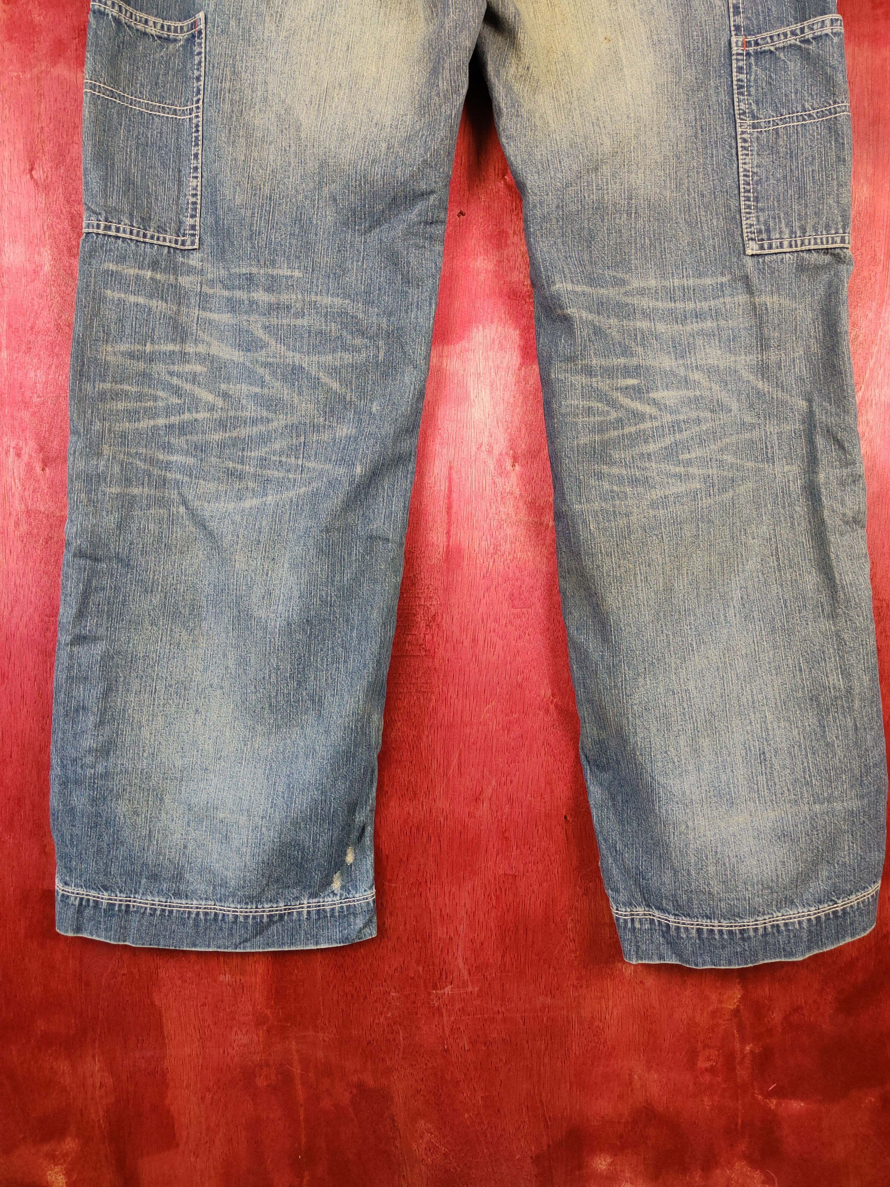Japanese Brand Rageblue blue multi pocket buckle back faded pants#S355 Size US 34 / EU 50 - 10 Thumbnail