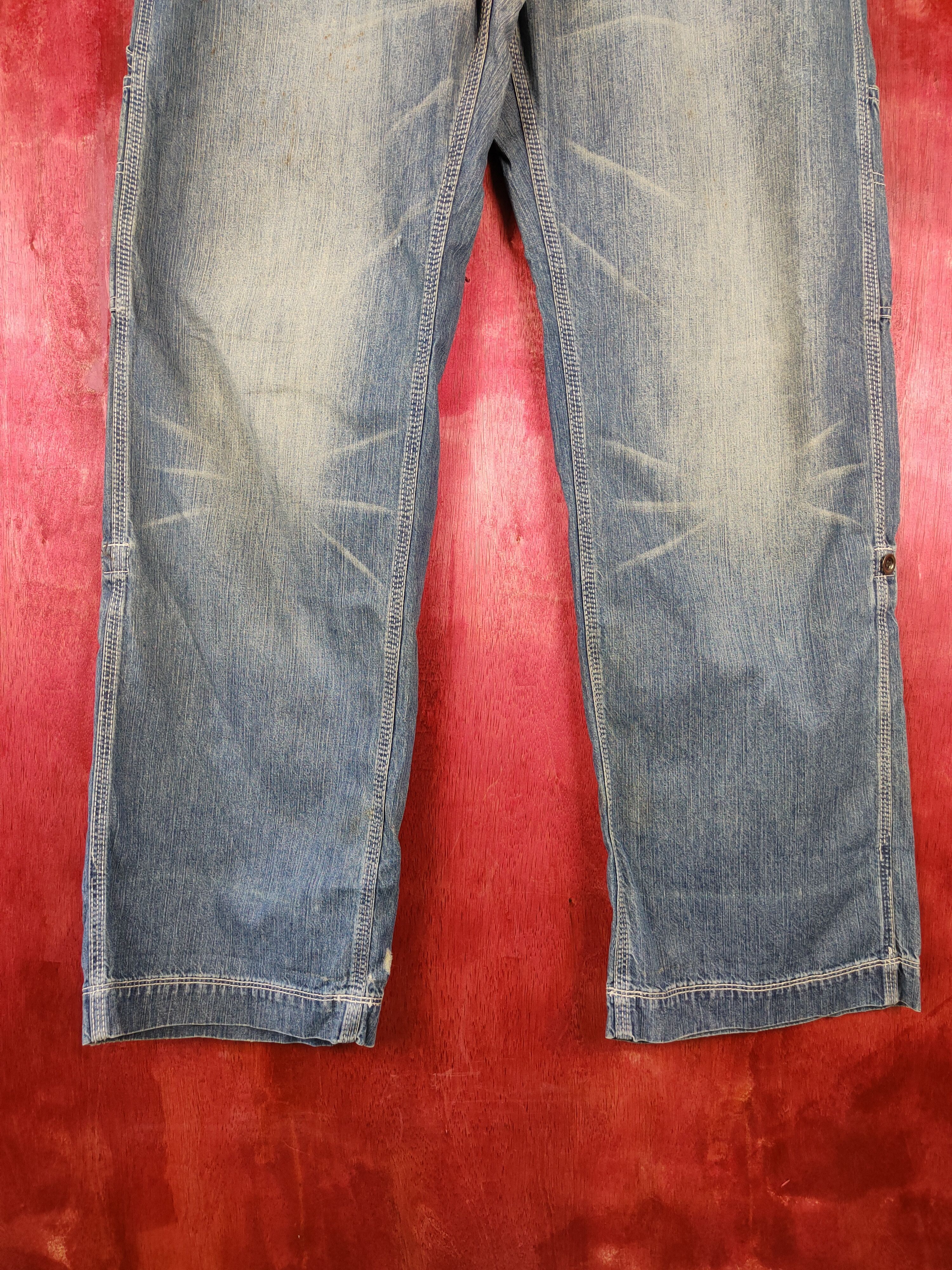 Japanese Brand Rageblue blue multi pocket buckle back faded pants#S355 Size US 34 / EU 50 - 3 Thumbnail
