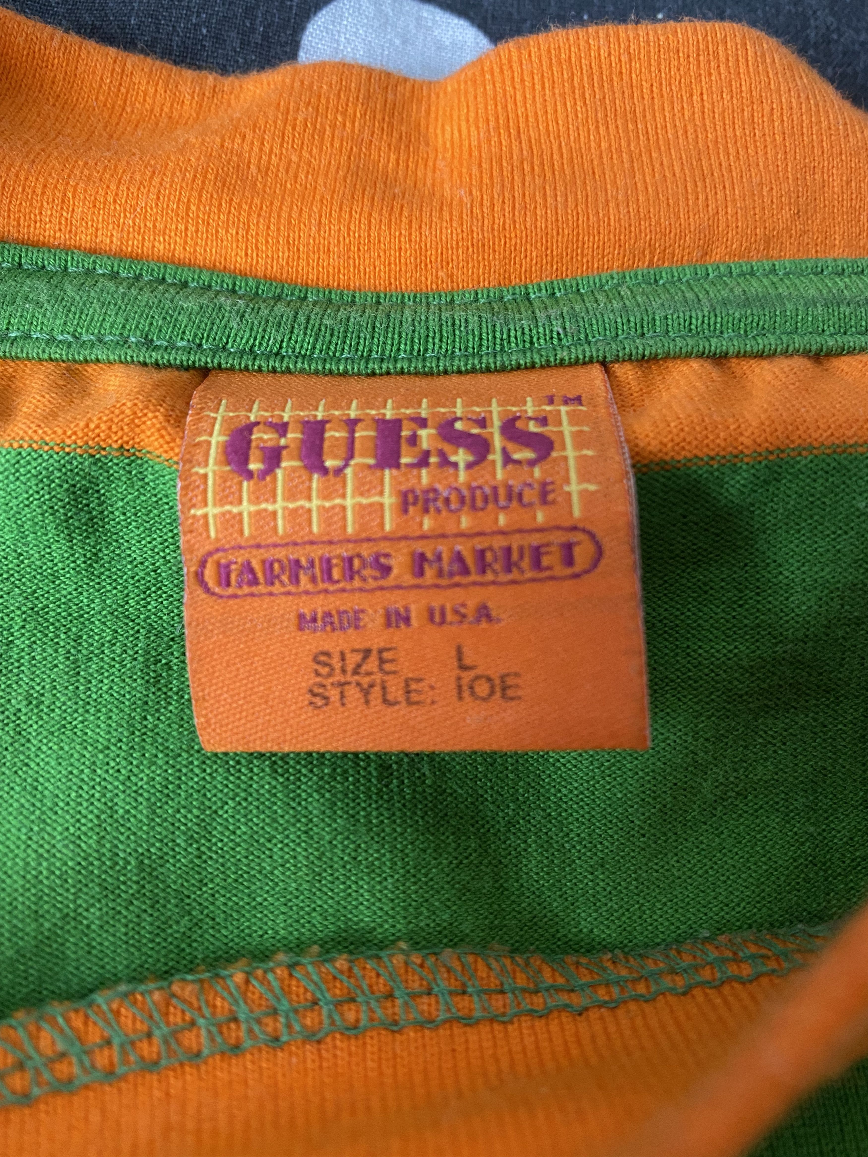 Guess Guess Farmers Market - Green + Orange Striped Tee Size US L / EU 52-54 / 3 - 2 Thumbnail