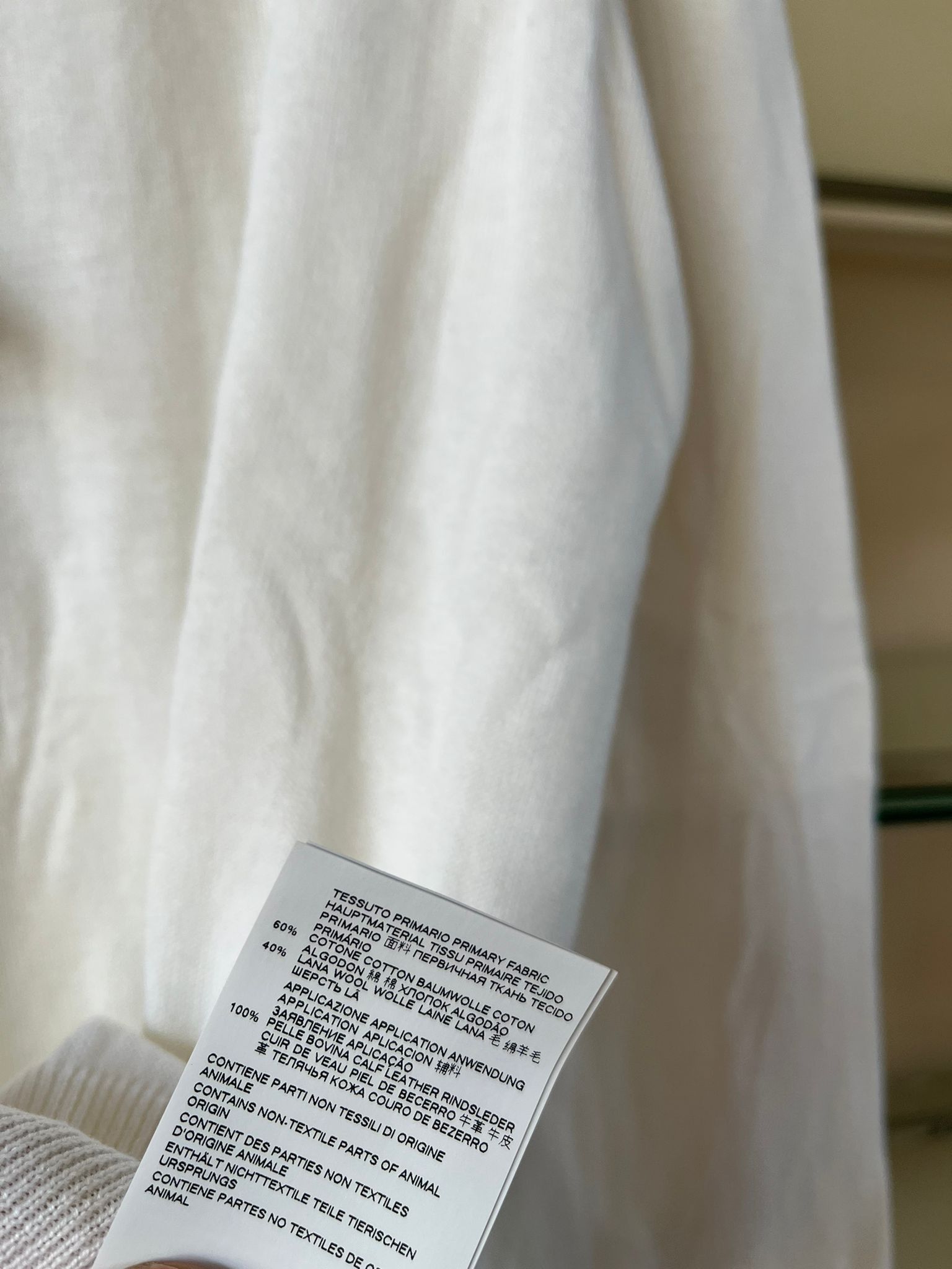 Maison Margiela Wool Elbow Patch Crewneck Sweater in White Size US S / EU 44-46 / 1 - 18 Thumbnail