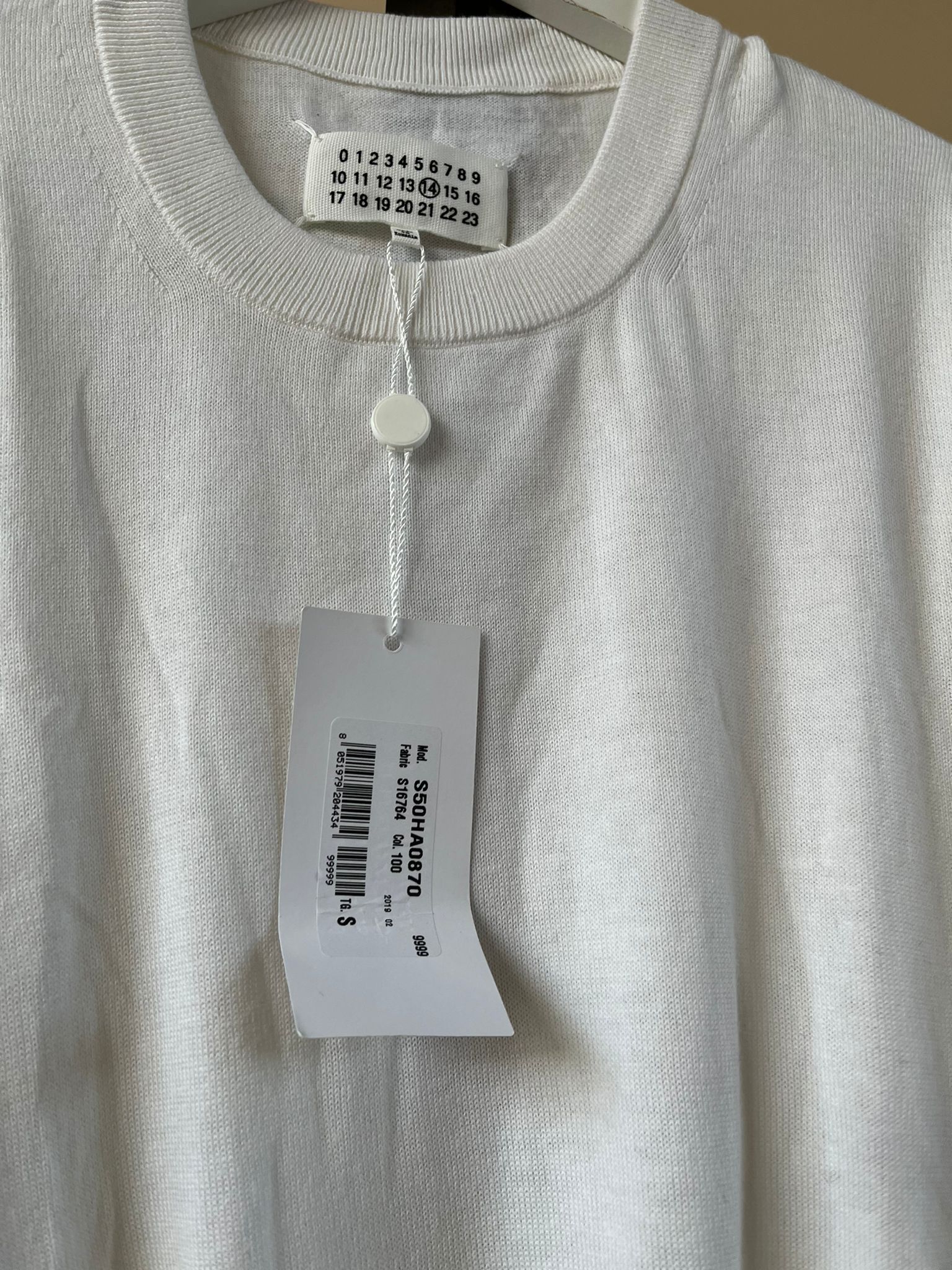 Maison Margiela Wool Elbow Patch Crewneck Sweater in White Size US S / EU 44-46 / 1 - 12 Thumbnail