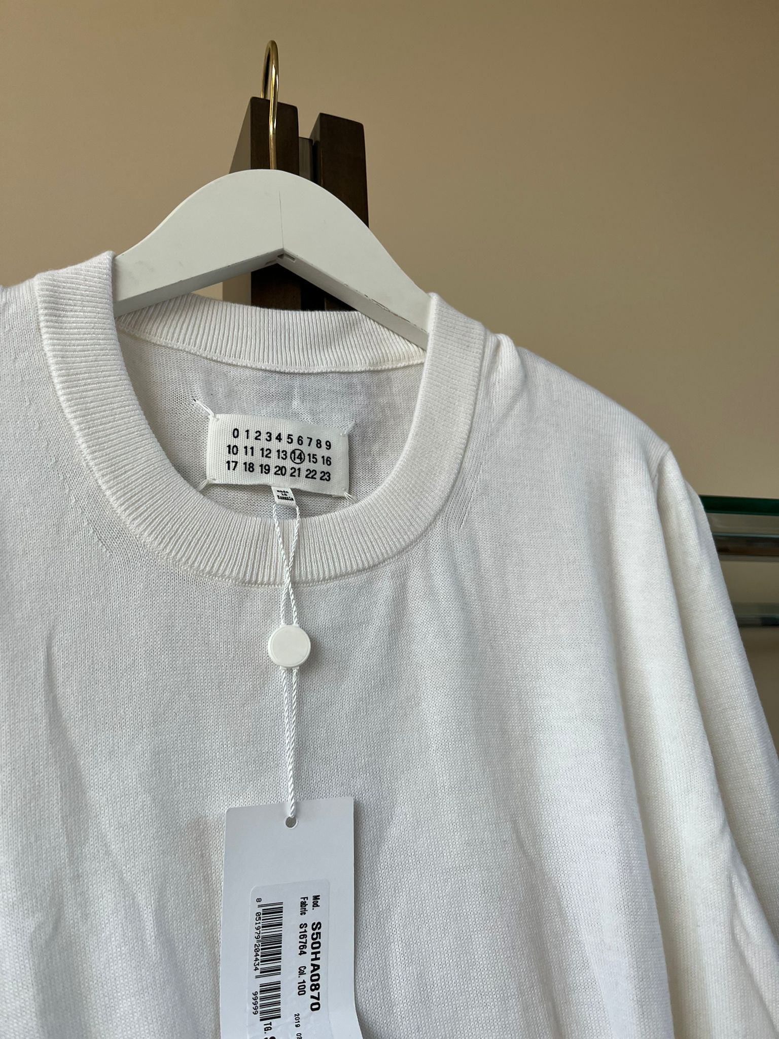 Maison Margiela Wool Elbow Patch Crewneck Sweater in White Size US S / EU 44-46 / 1 - 11 Thumbnail
