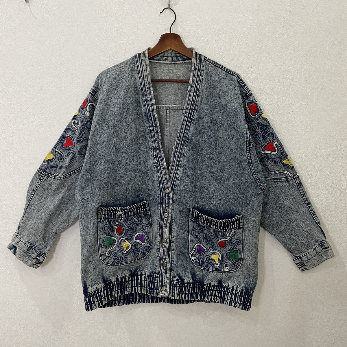 Japanese Brand Vintage Unbranded Denim Cardingan Jacket Size US L / EU 52-54 / 3 - 1 Thumbnail