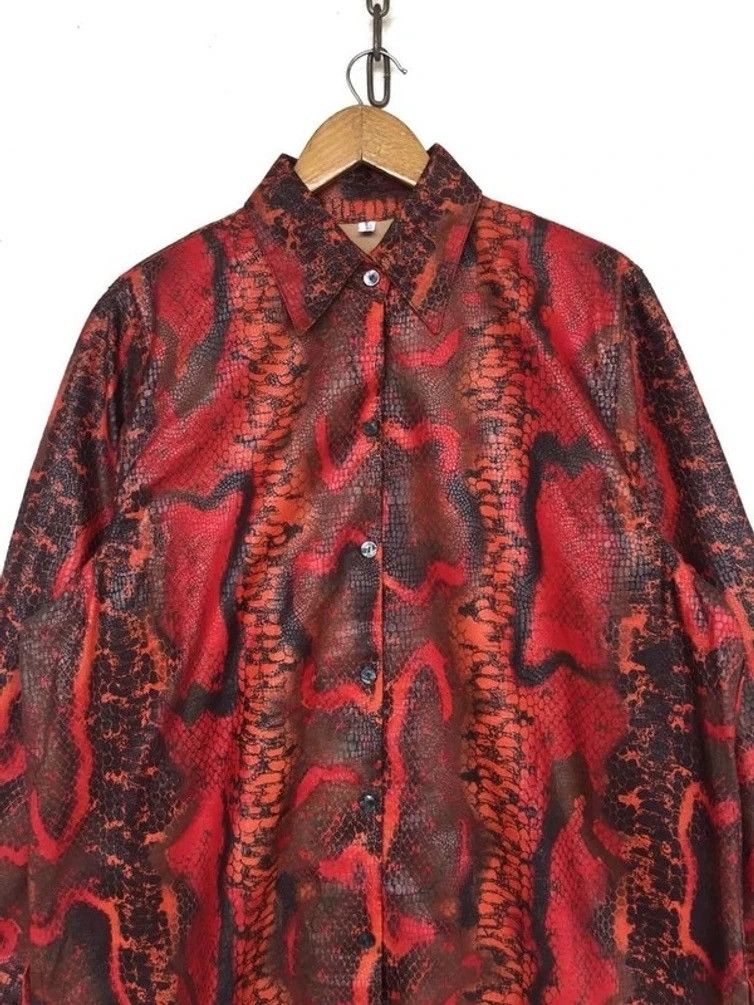 Vintage 💥Vintage Japanese Fashion Designer Snake Print Button Shirt Size US L / EU 52-54 / 3 - 3 Thumbnail